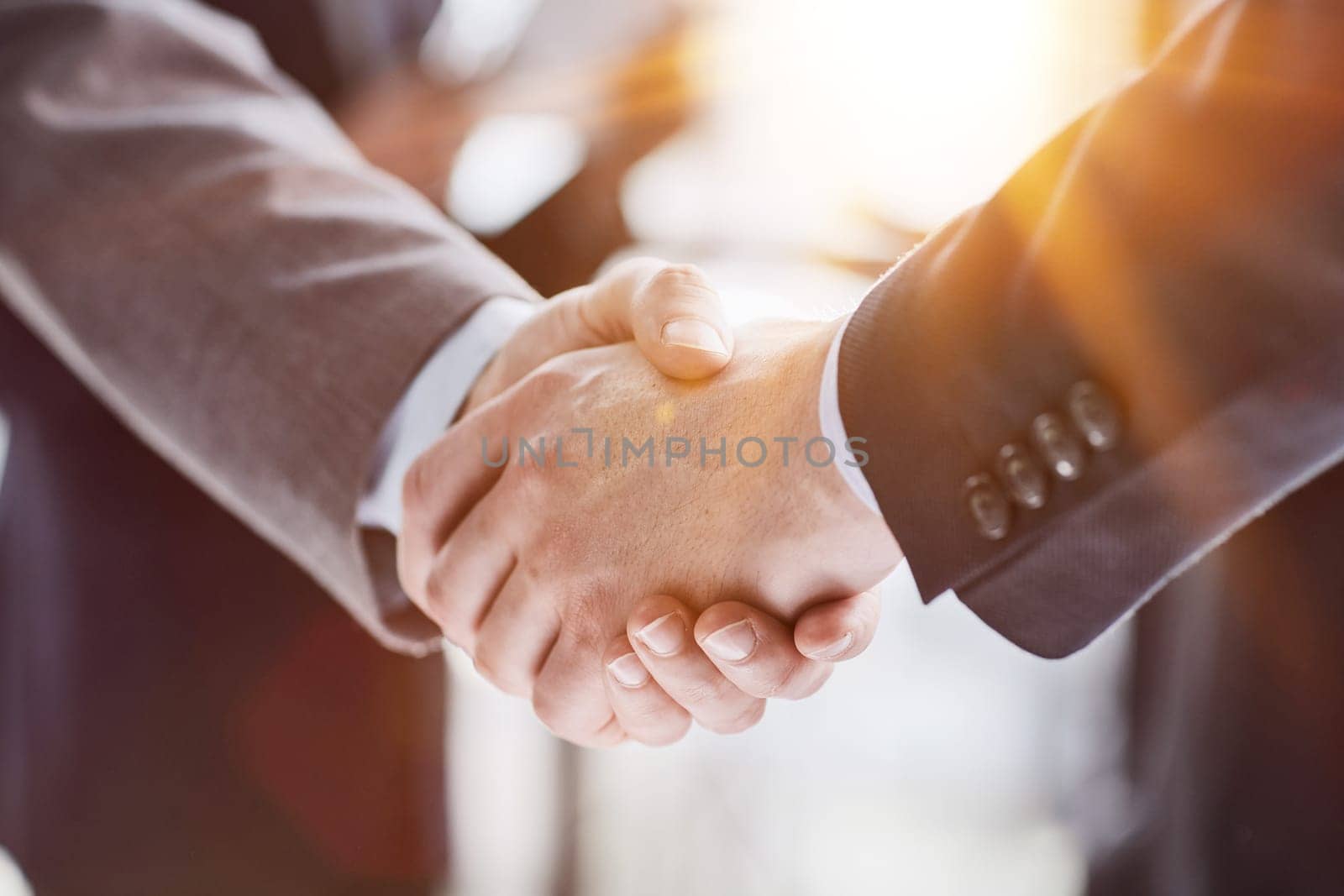 Business partnership meeting concept. Image businessmans handshake. Successful businessmen handshaking after good deal.