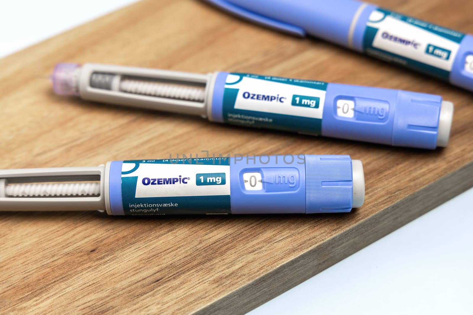 Ozempic Insulin injection pen for diabetics and weight loss. Copenhagen, Denmark - February 26, 2025