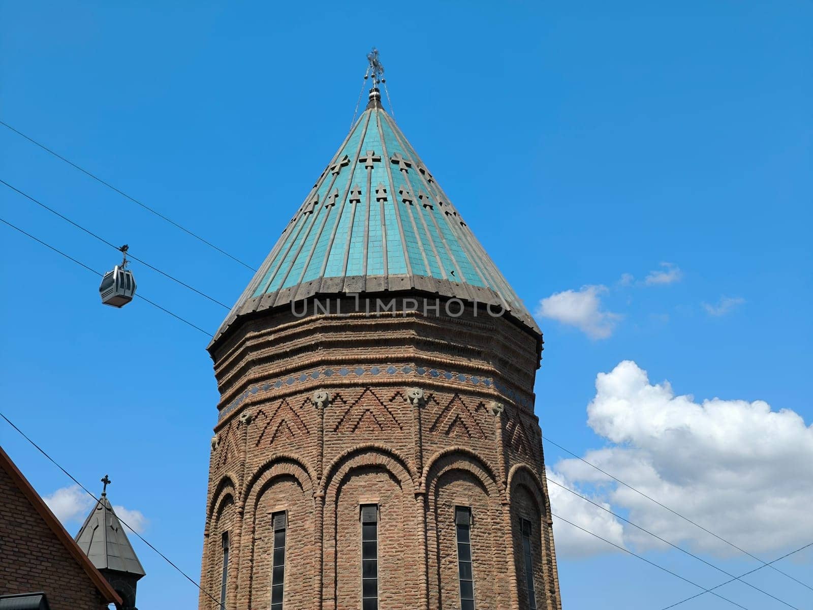Old church religion architecture street building object construction blue sky landscape cloud city 18 August 2024 Tbilisi Georgia. High quality photo