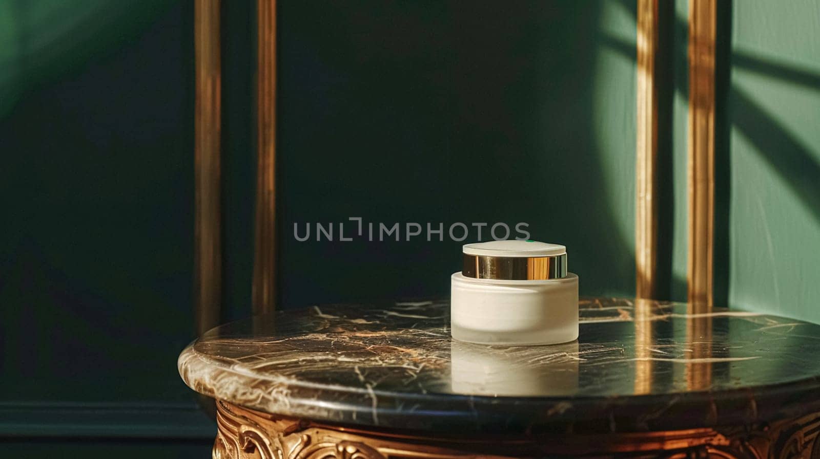 Cosmetic cream in a glass jar. Skin care concept. Background for beauty products