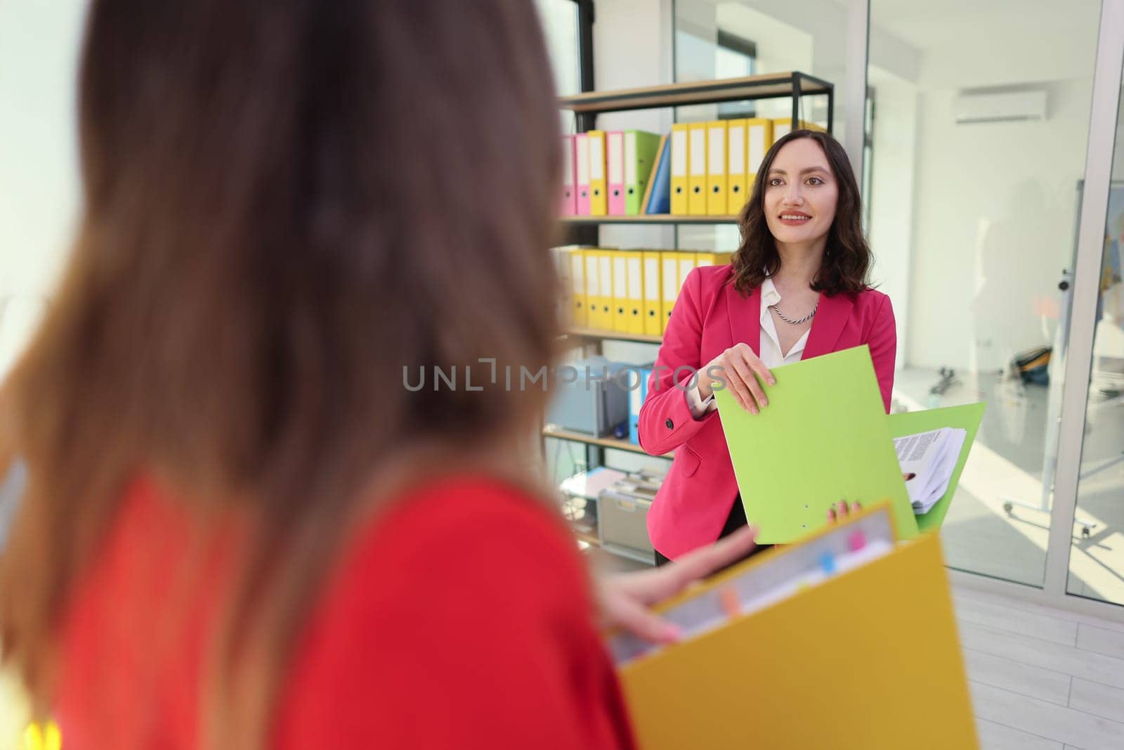 Professional businesswoman analyzing financial report.