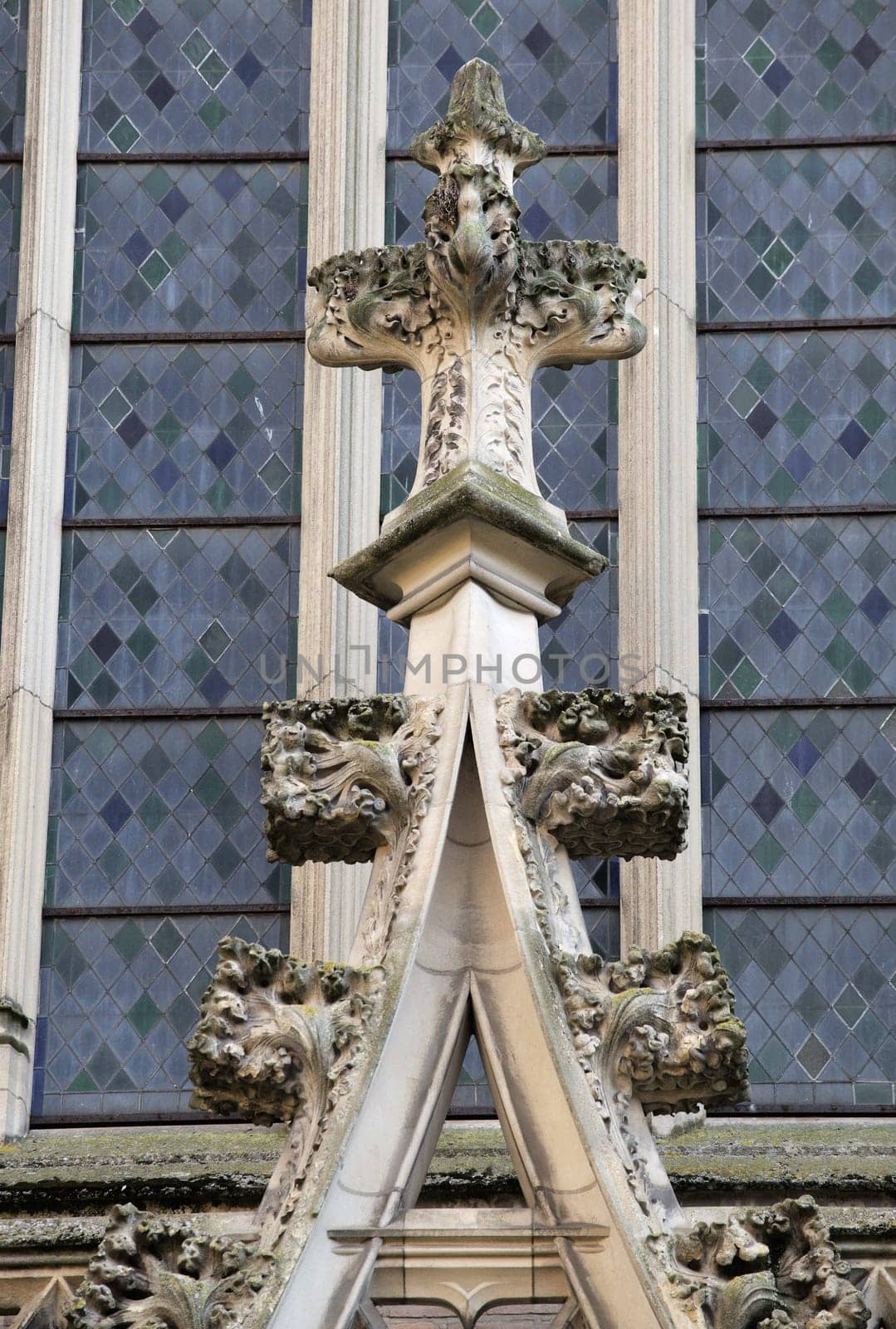 Ornate sculptures atop Cathedral Saint-Etienne in Toulouse showcase the artistry of its design.