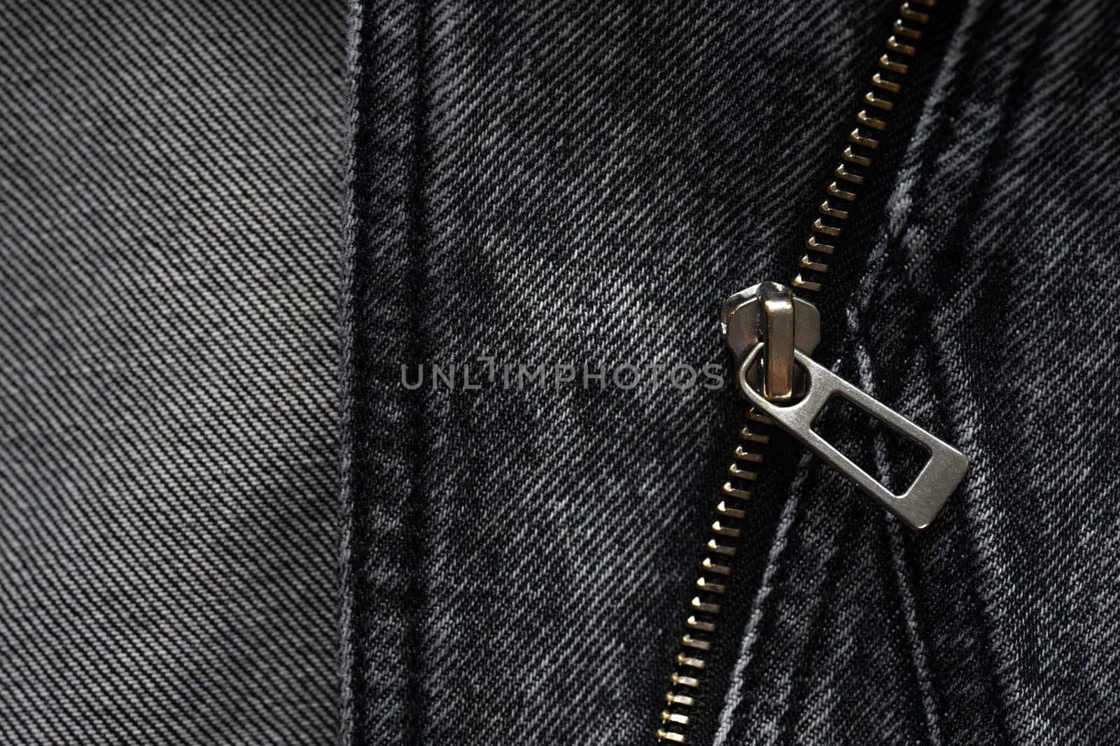 Denim texture pattern jacket with zipper background. Fashion, style and textile concept. High quality photo