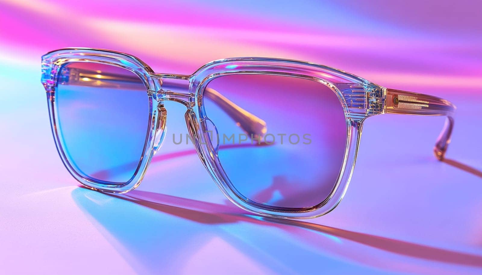 Transparent sunglasses showcasing a blend of modern design and vibrant colors, capturing the essence of contemporary eyewear fashion