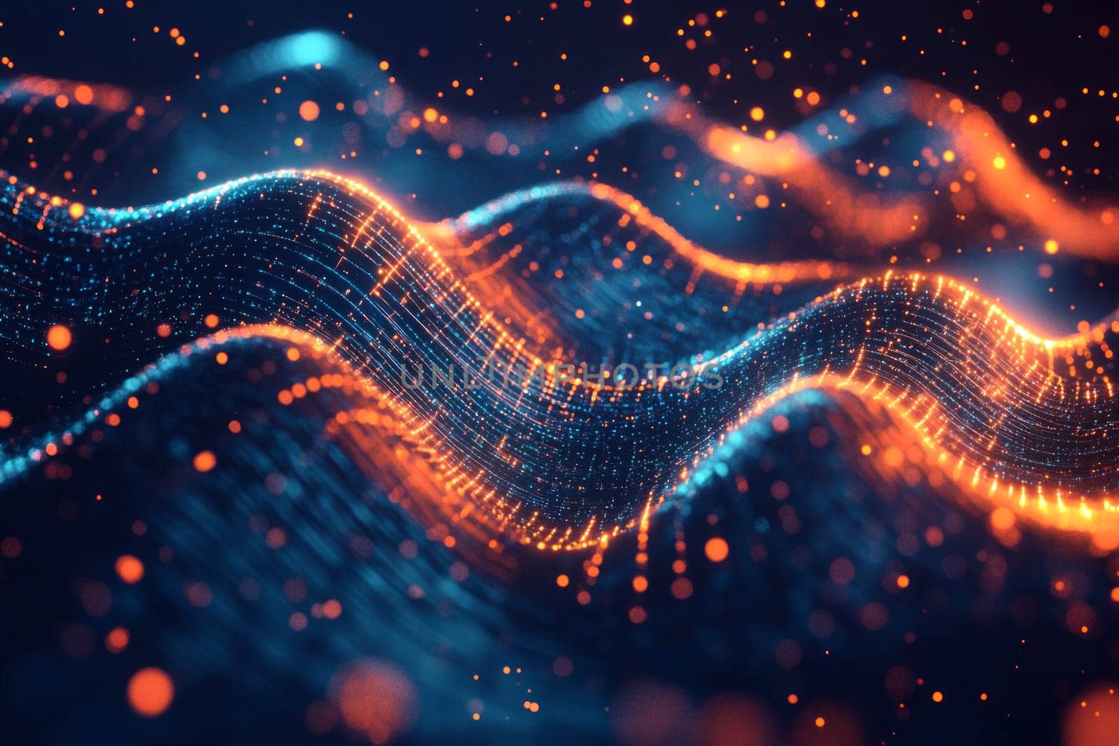 A series of overlapping holographic data streams, each representing parallel quantum states. Glowing lines and particle effects emphasize the concept of superposition in a digital ecosystem.