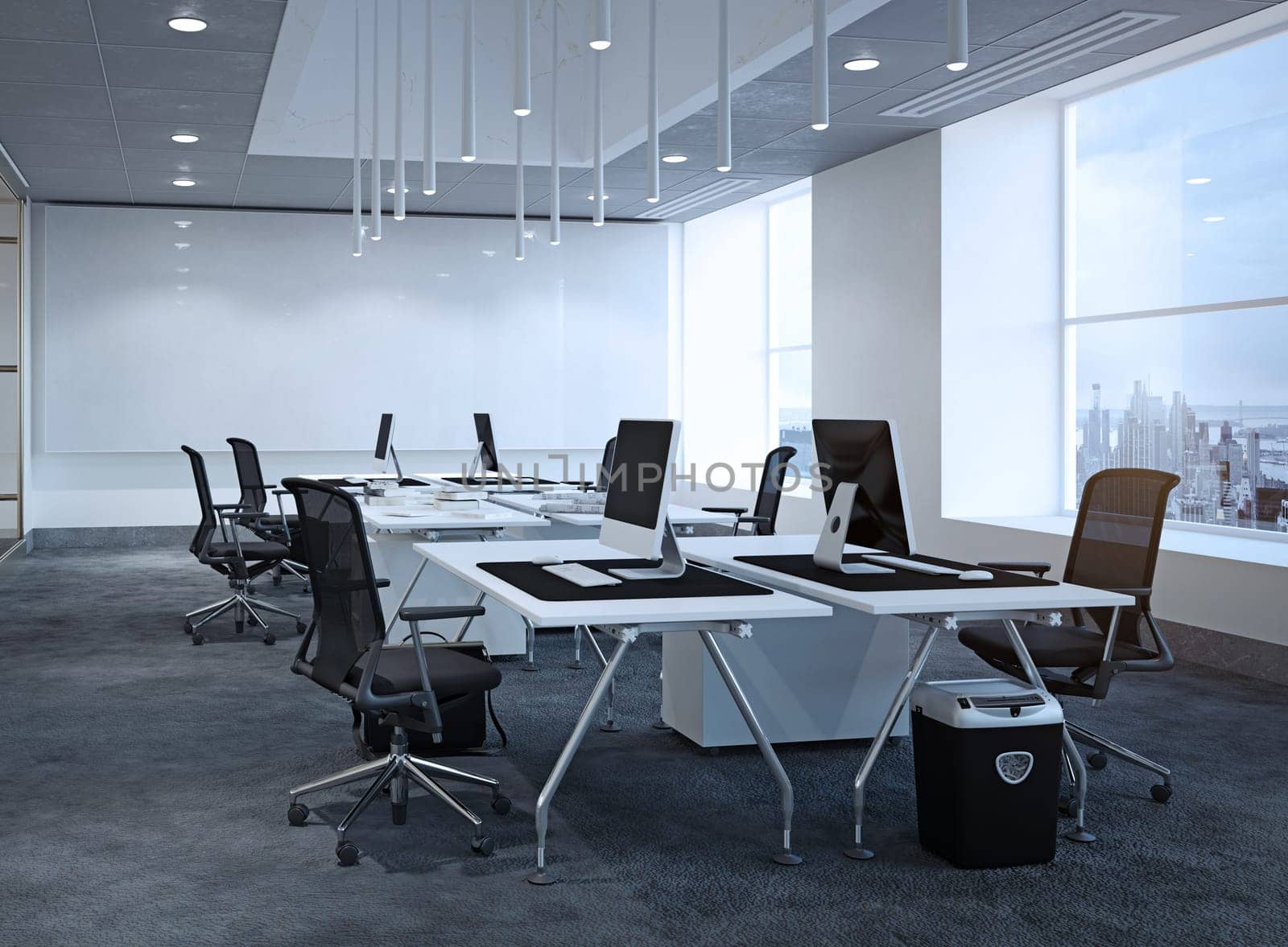 modern office interior, 3d rendering concept design