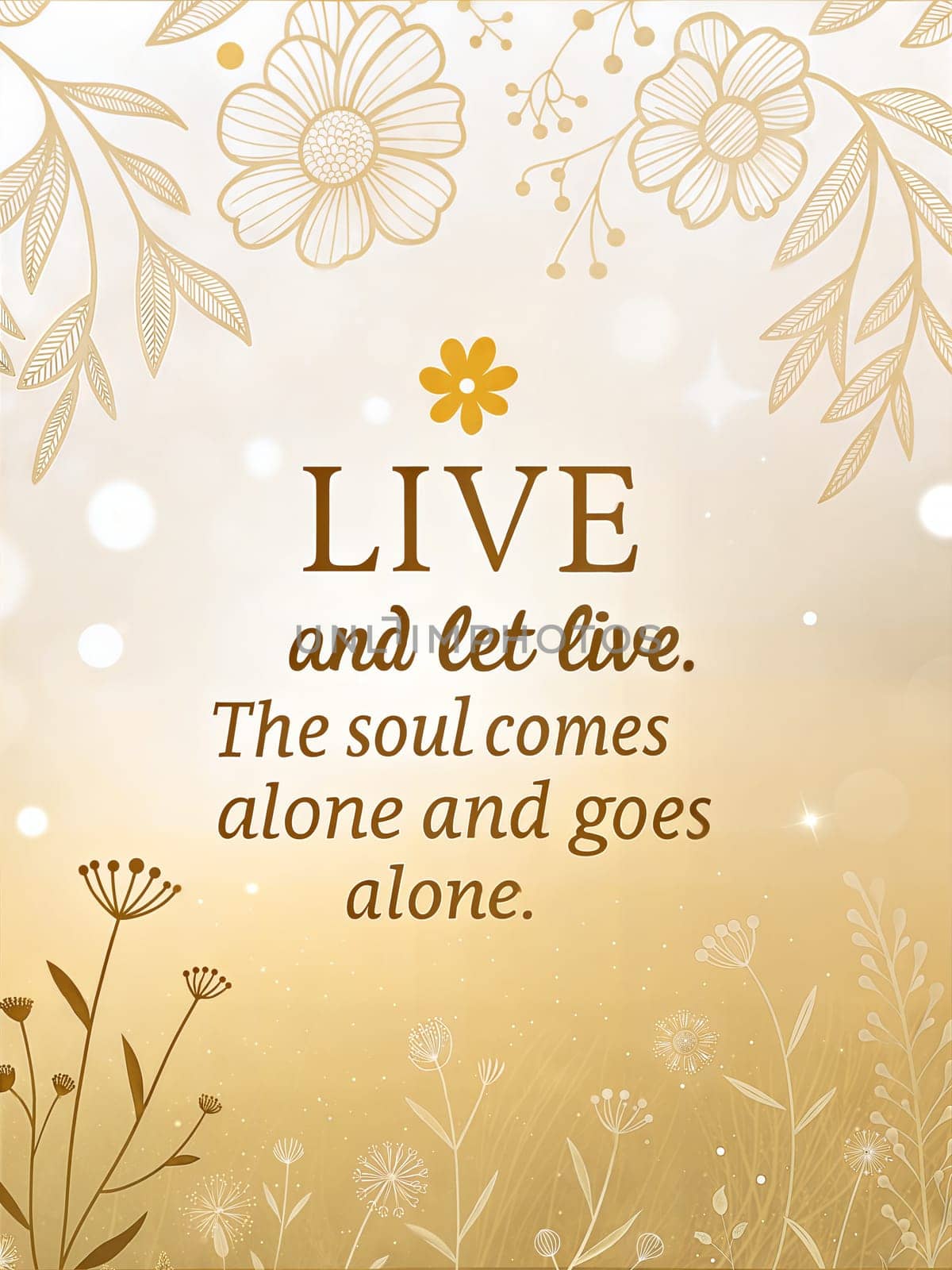 A beautiful artistic typography design featuring an inspirational quote, perfect for motivational and spiritual contexts. An artistic typography design featuring an inspirational Jain quote