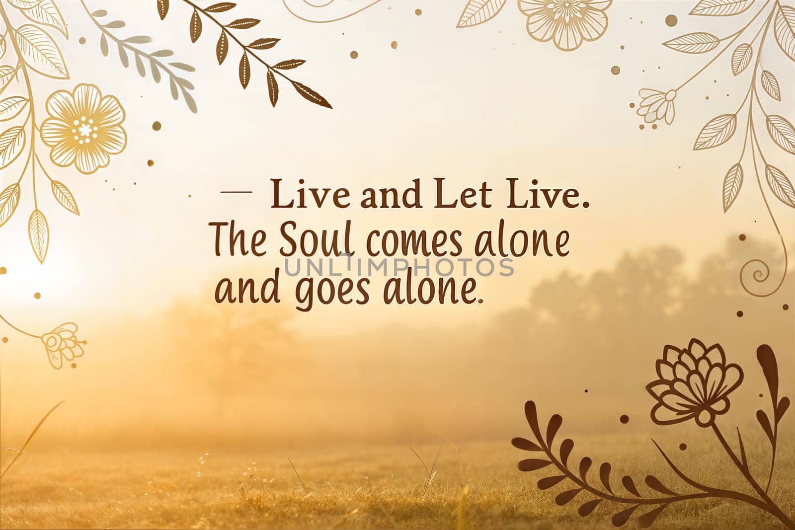 A beautiful artistic typography design featuring an inspirational quote, perfect for motivational and spiritual contexts. An artistic typography design featuring an inspirational Jain quote