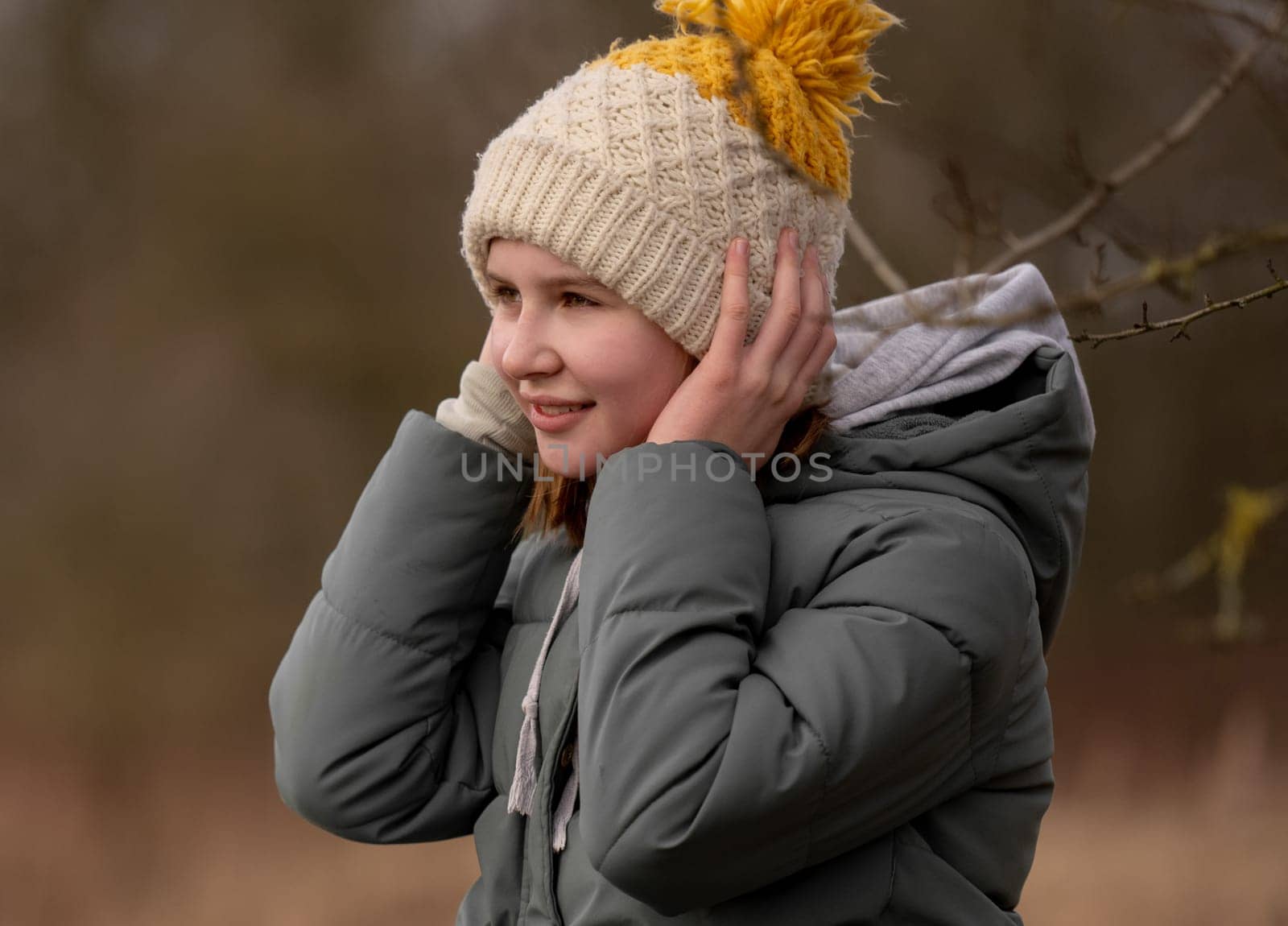 Portrait Of A Teen Girl In Nature In Autumn