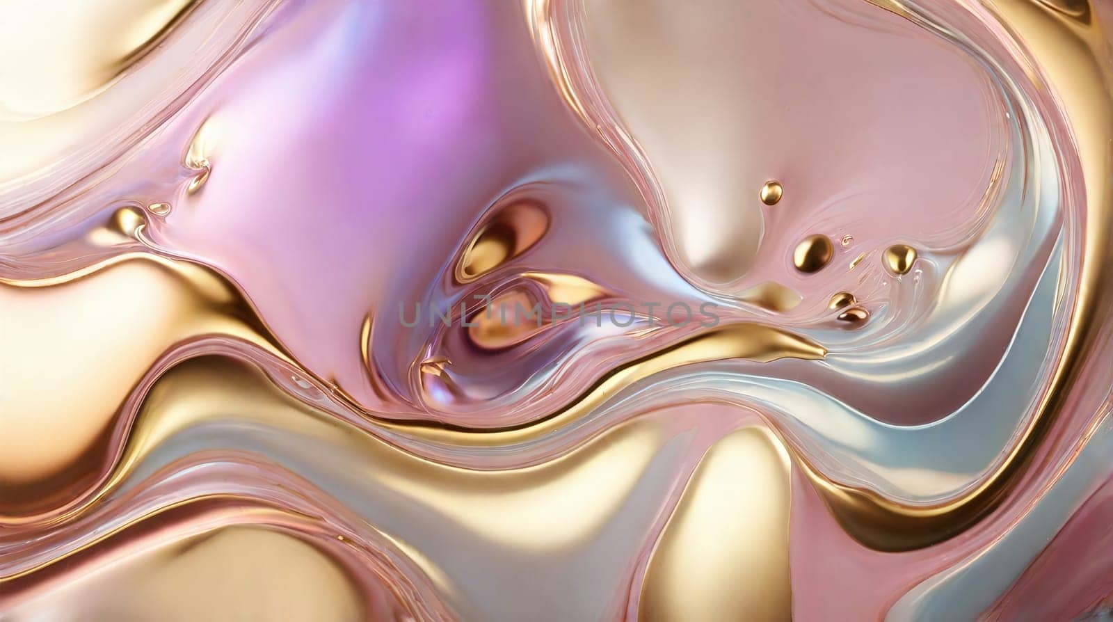 This stock image displays a captivating abstract background with a swirl of pastel pink and gold hues. Its fluid design is ideal for wallpapers, websites, and creative projects.