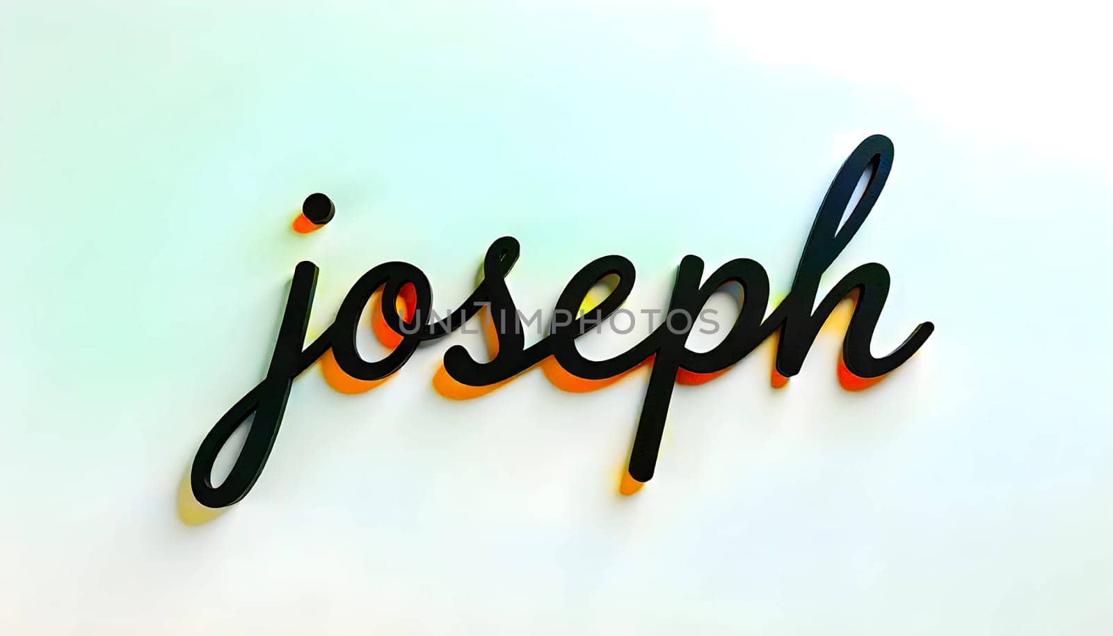 Stylized 3D Script Text with Playful Shadows and Gradient Background Effects. An artistic script-style 3D text rendering features playful shadows and a colorful gradient background, showcasing modern design.