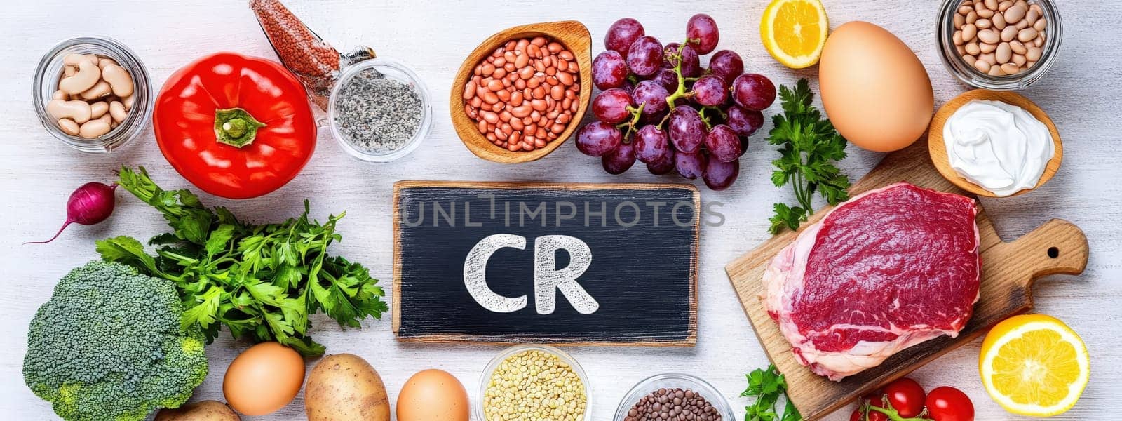different products containing chromium. Selective focus. food.
