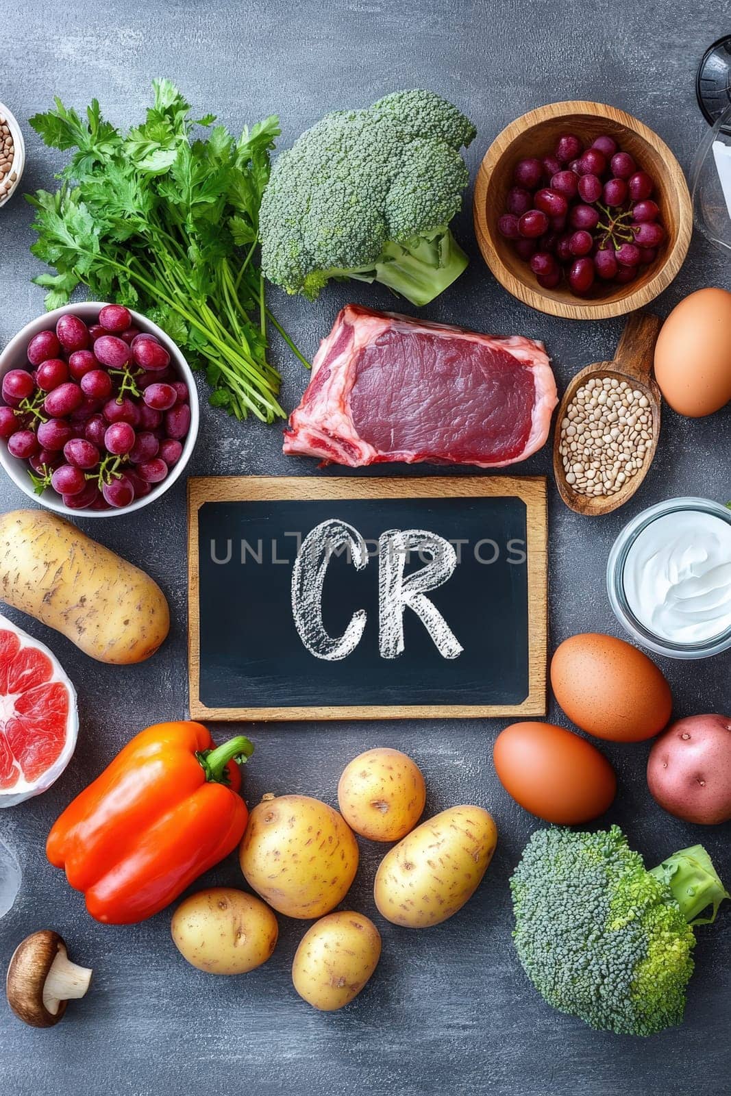 different products containing chromium. Selective focus. food.