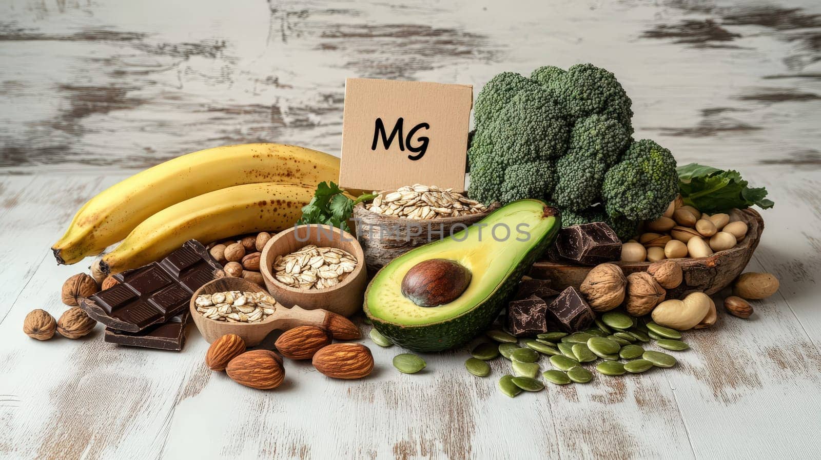 different products containing magnesium. Selective focus. food.