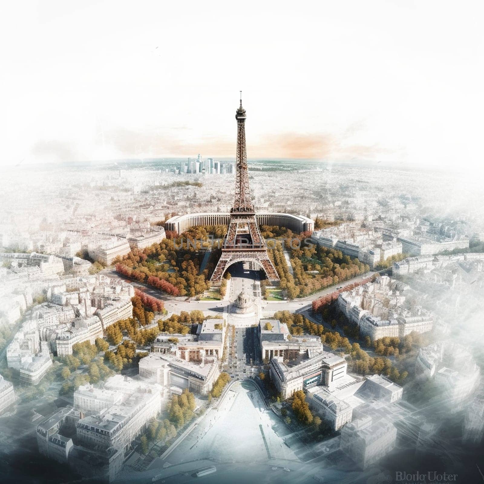 Paris city icon, created with a generative AI