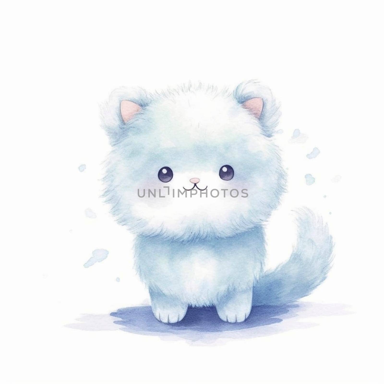 Cute kawaii animal cartoon character isolated on the white background, created with generative AI