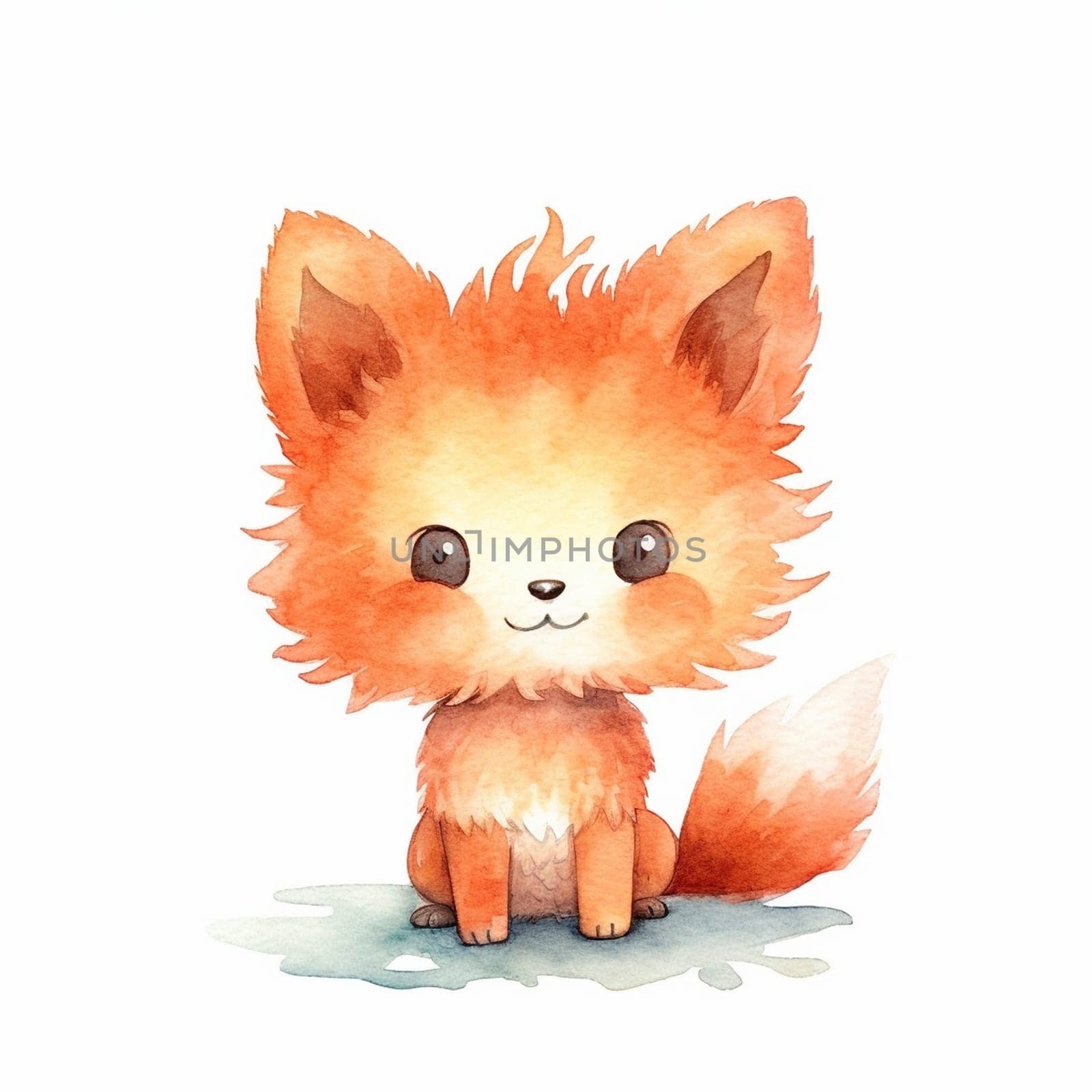 Cute kawaii animal cartoon character isolated on the white background, created with generative AI
