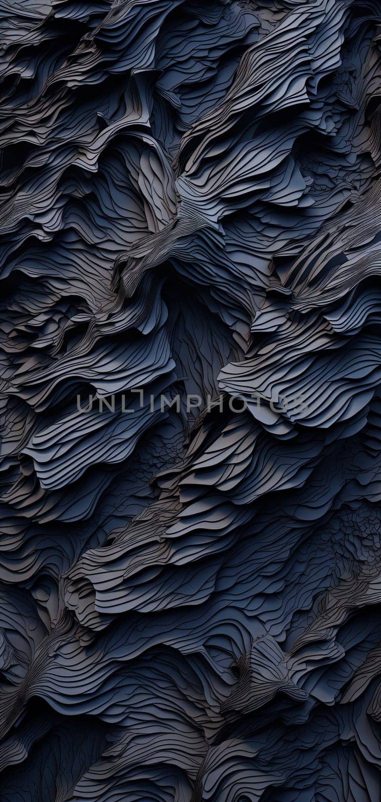 Scientific abstraction with futuristic textured tissue waves. Tech background with close-up wave bio texture. Generated AI