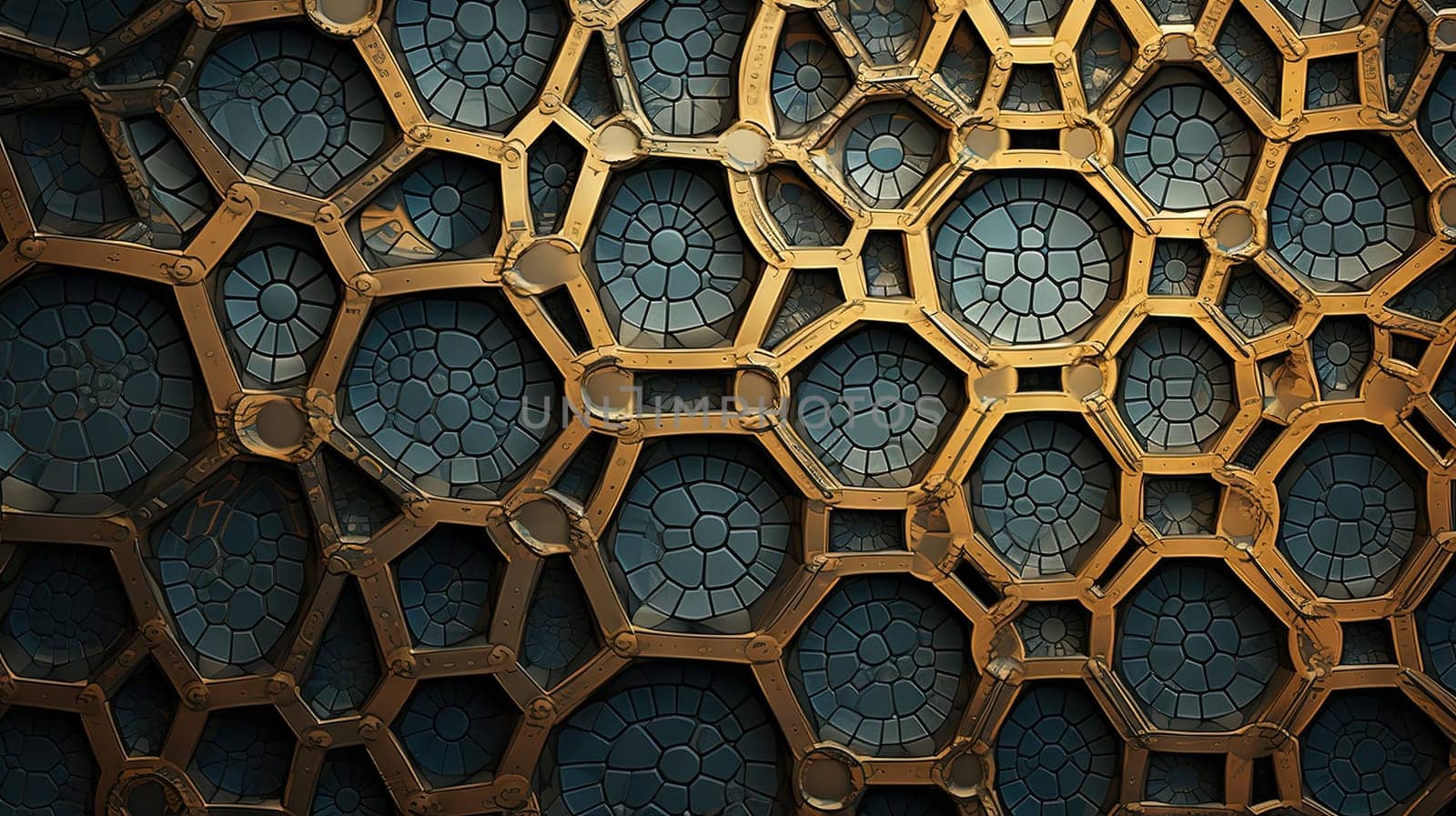 Abstract fractal ornament with floral elements and dotted texture. Generated AI