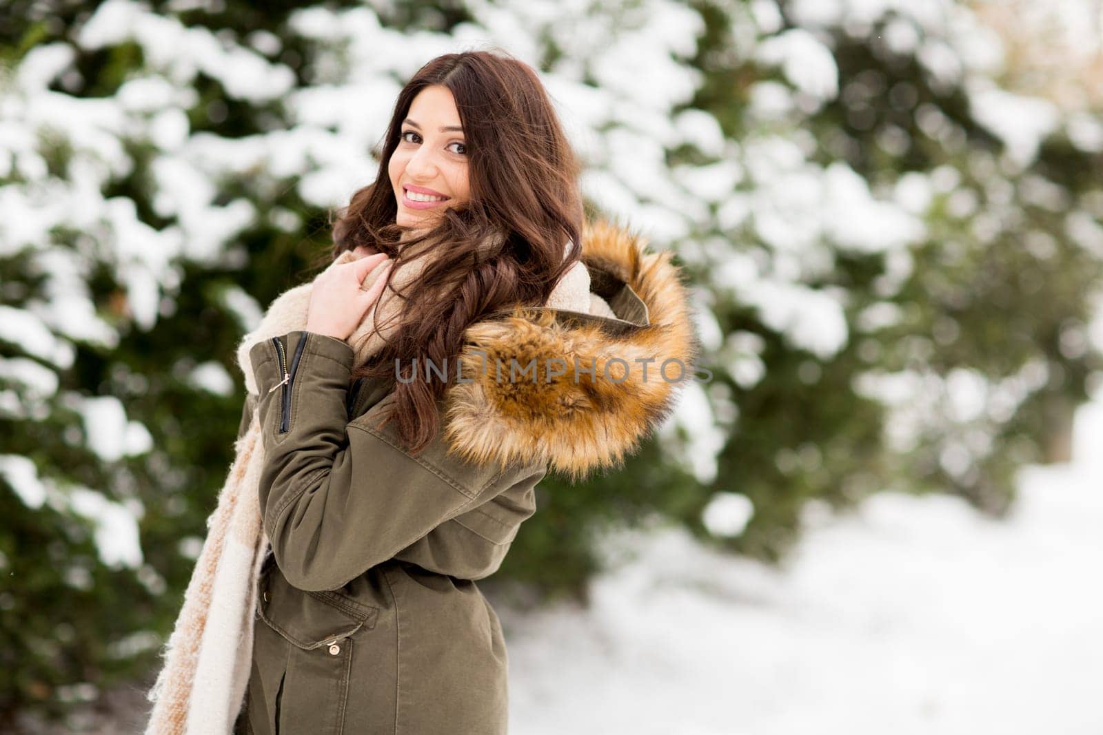 Pretty young woman on a cold winter day