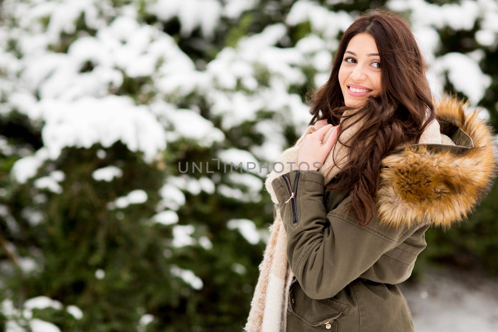 Pretty young woman on a cold winter day