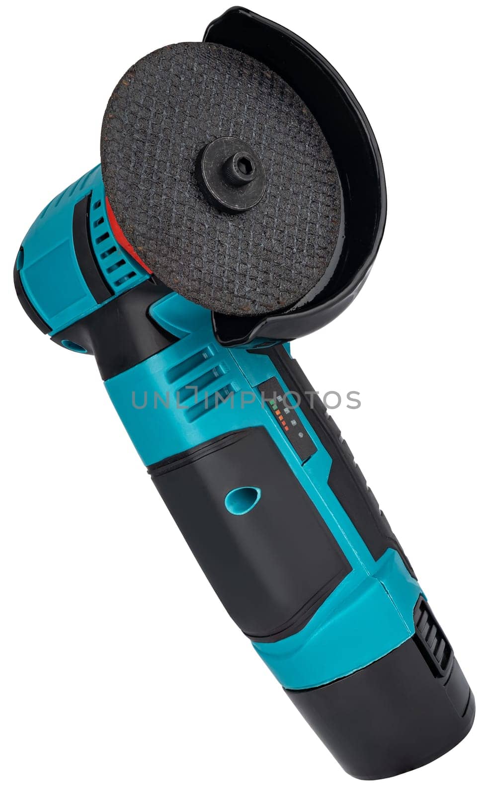 Miniature battery powered sander with a comfortable handle.