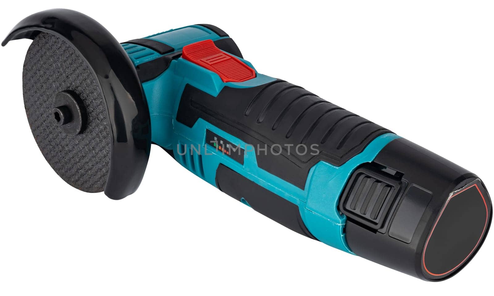 Portable cordless cordless angle grinder in a stylish modern design.