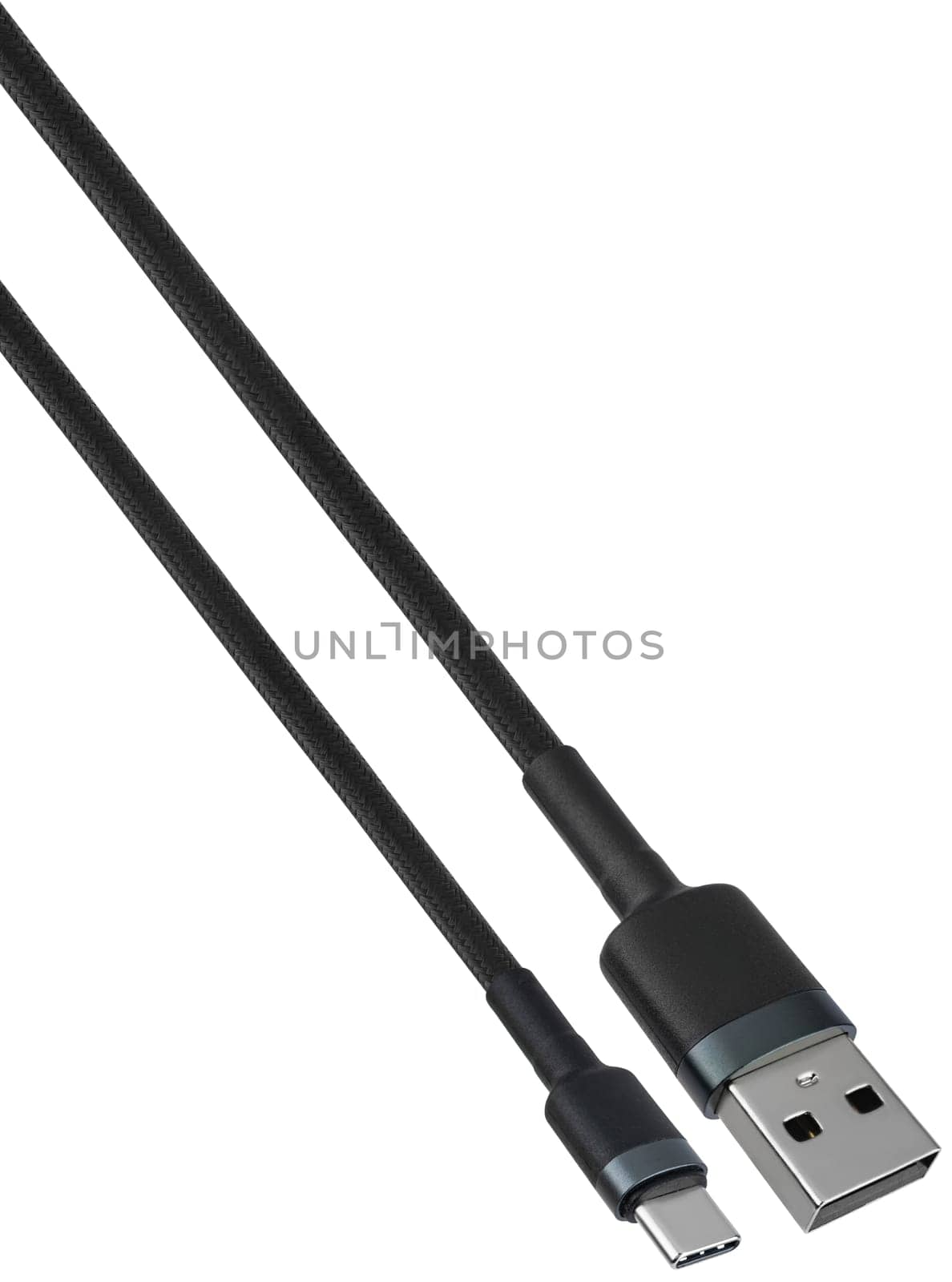 Flexible and durable cable with Type-C and USB connectors.