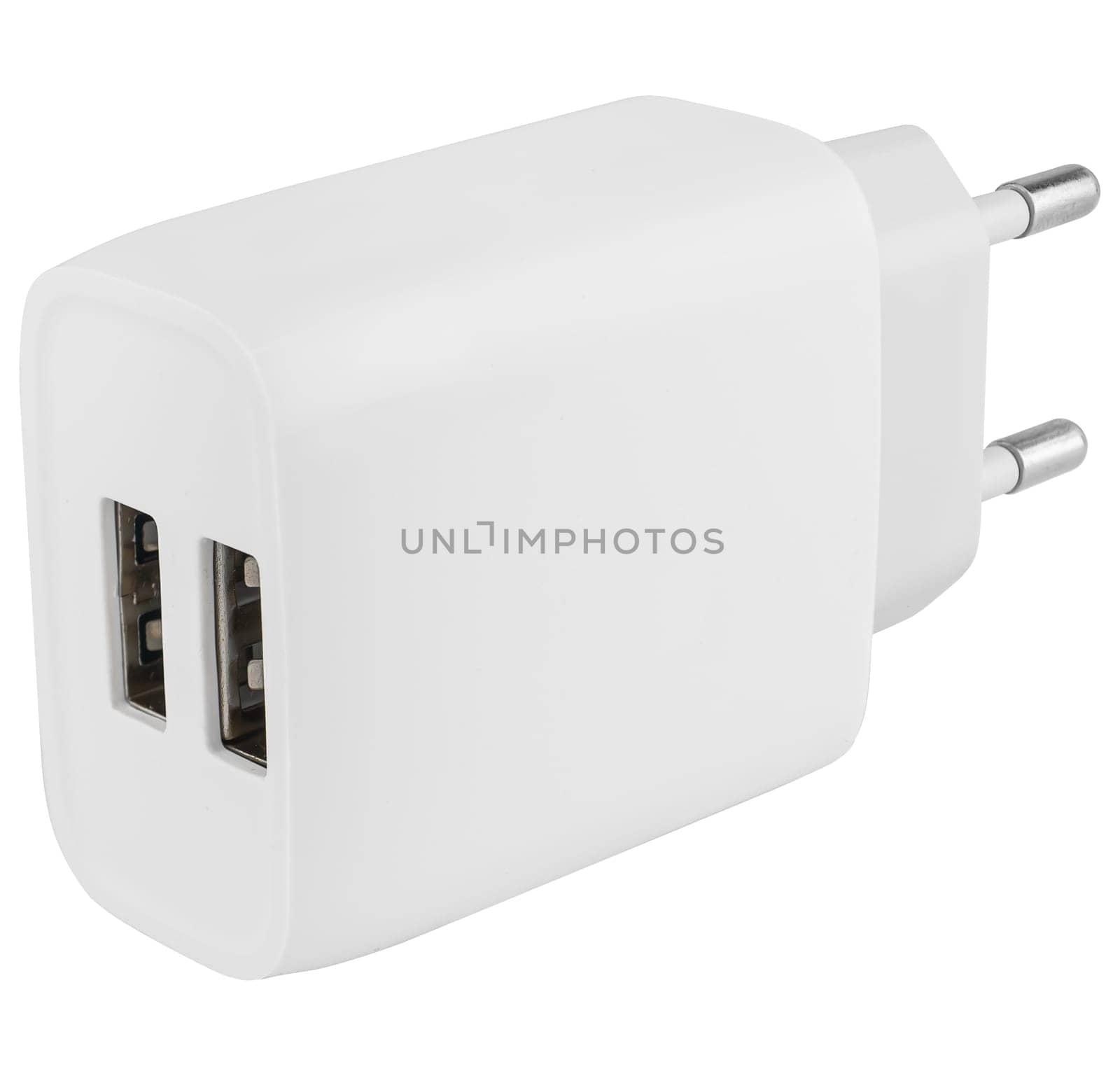 White power adapter for safe charging of gadgets. Compact design, convenient for daily use.
