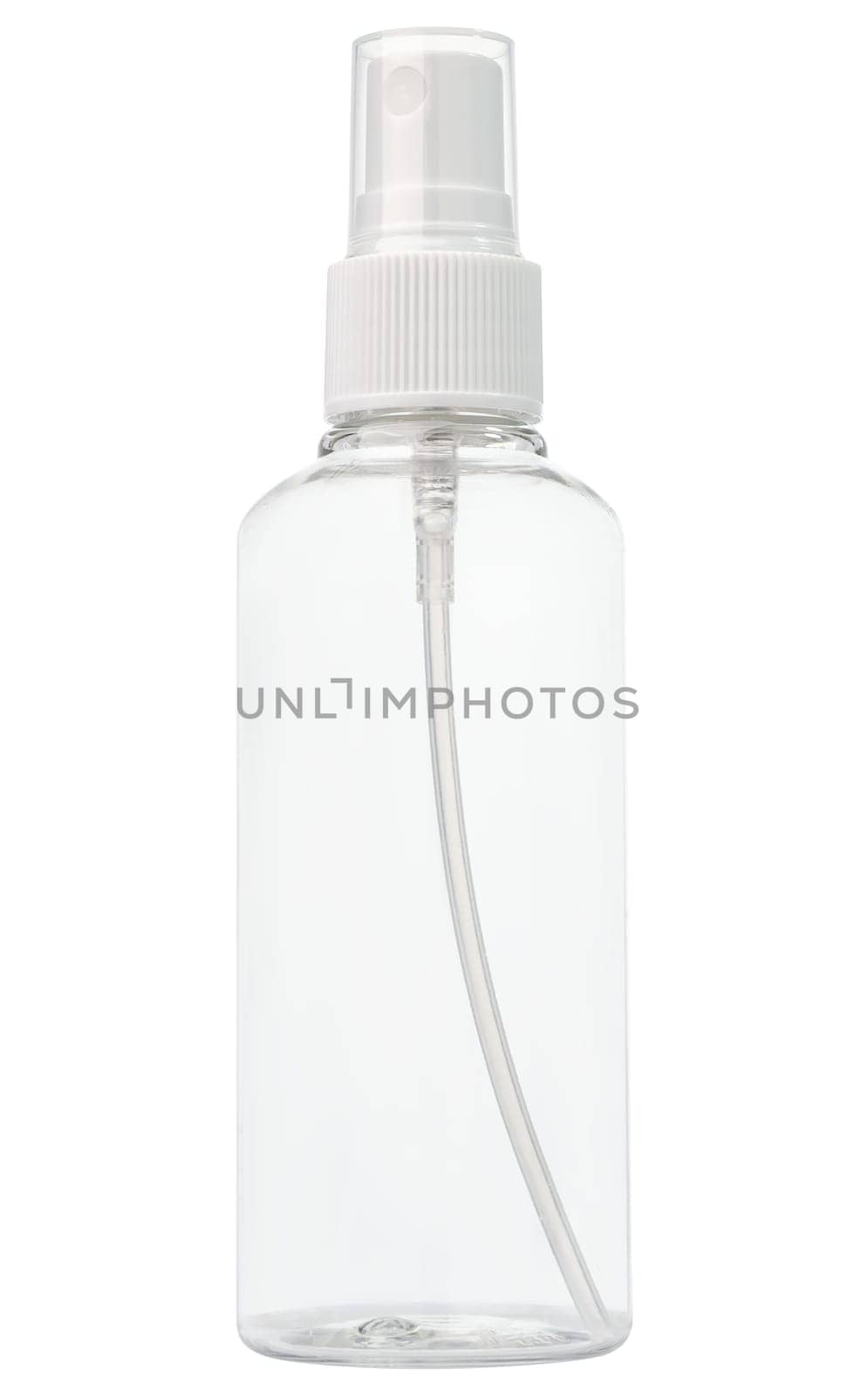 Compact plastic bottle with convenient sprayer. Suitable for water, disinfectants, liquids.
