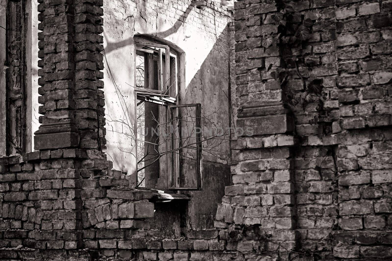 old dilapidated ruin of a villa