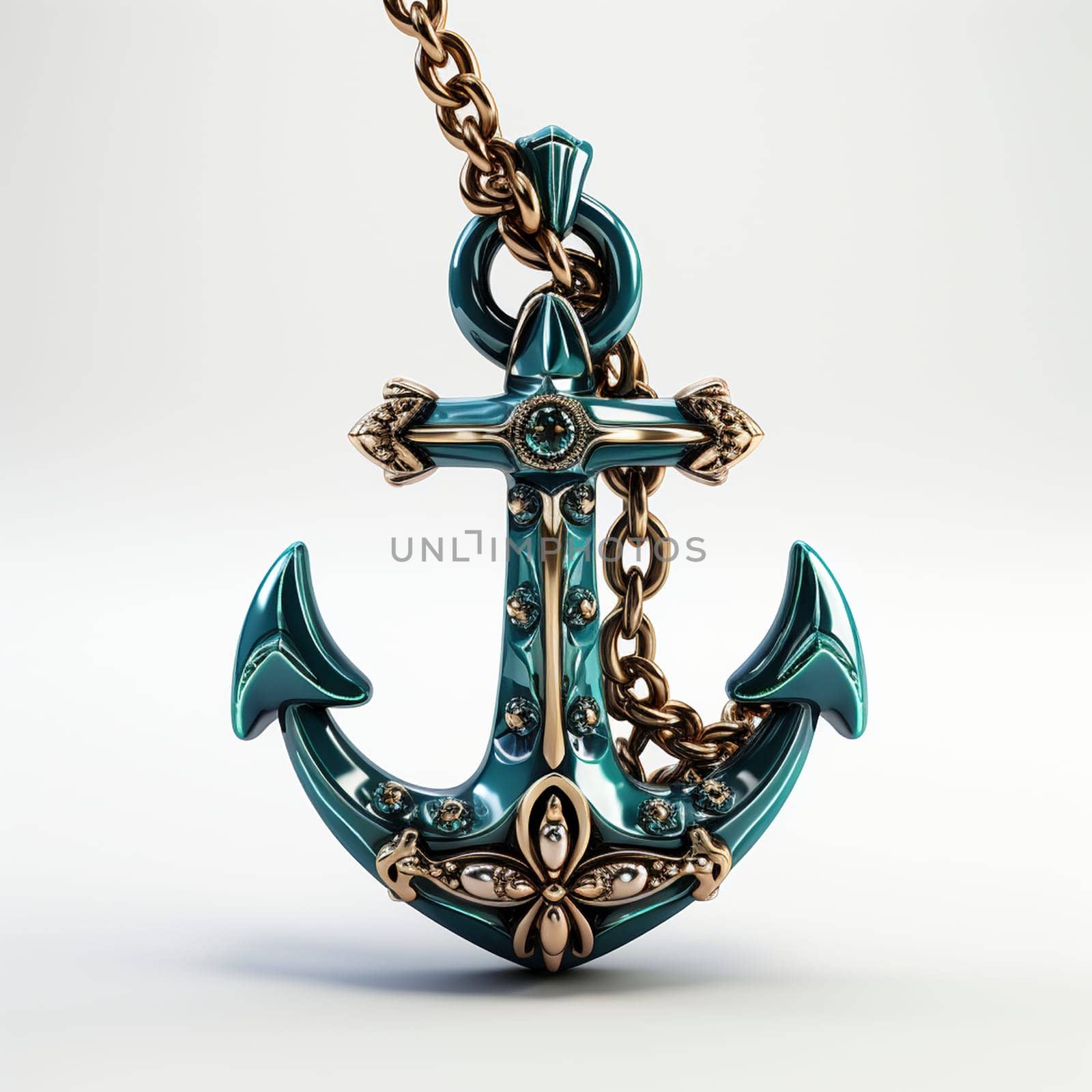 Cartoon style anchor isolated on the white background, created with generative AI
