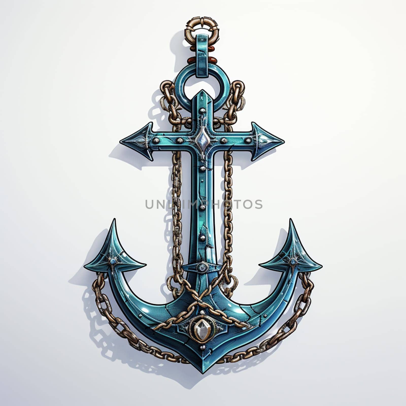 Cartoon style anchor isolated on the white background, created with generative AI