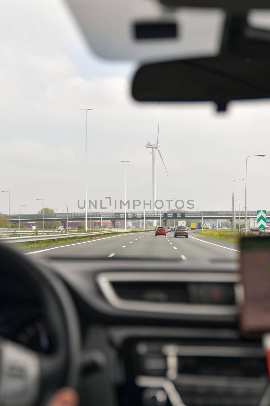 DELFT, NETHERLANDS - APRIL 15, 2019: Autobahn for drivers,cars,Board signs in Holland