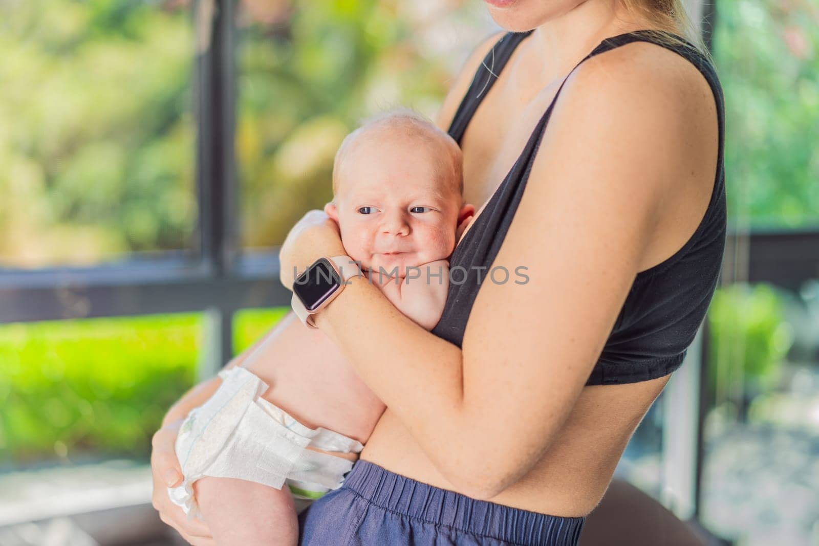 A mother lovingly embraces her newborn baby, holding them close to her chest. A tender moment of warmth, security, and deep maternal love, symbolizing bonding, comfort, and the unbreakable connection between mother and child.