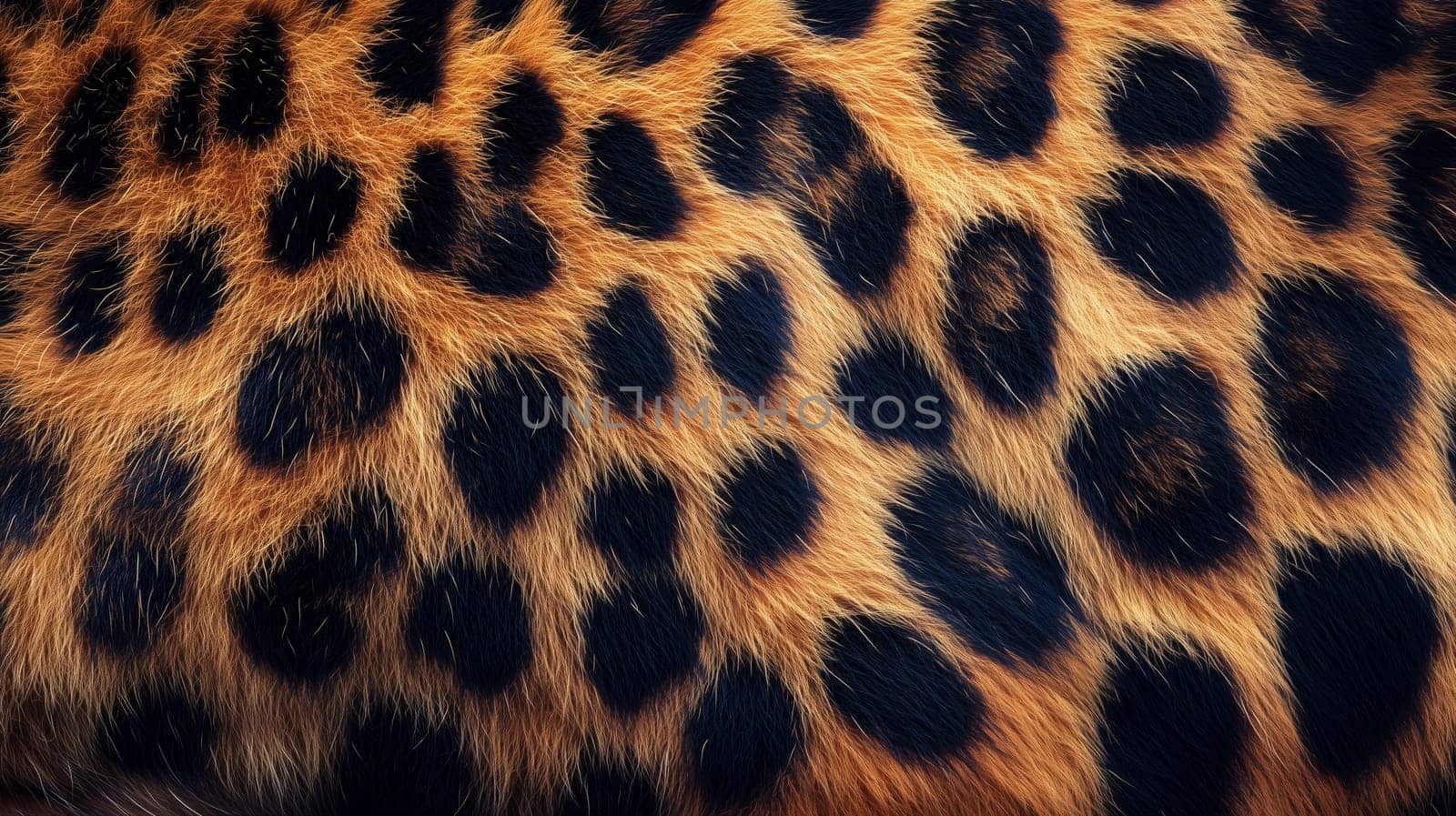 A detailed close-up of the beautiful spotted fur texture of a leopard