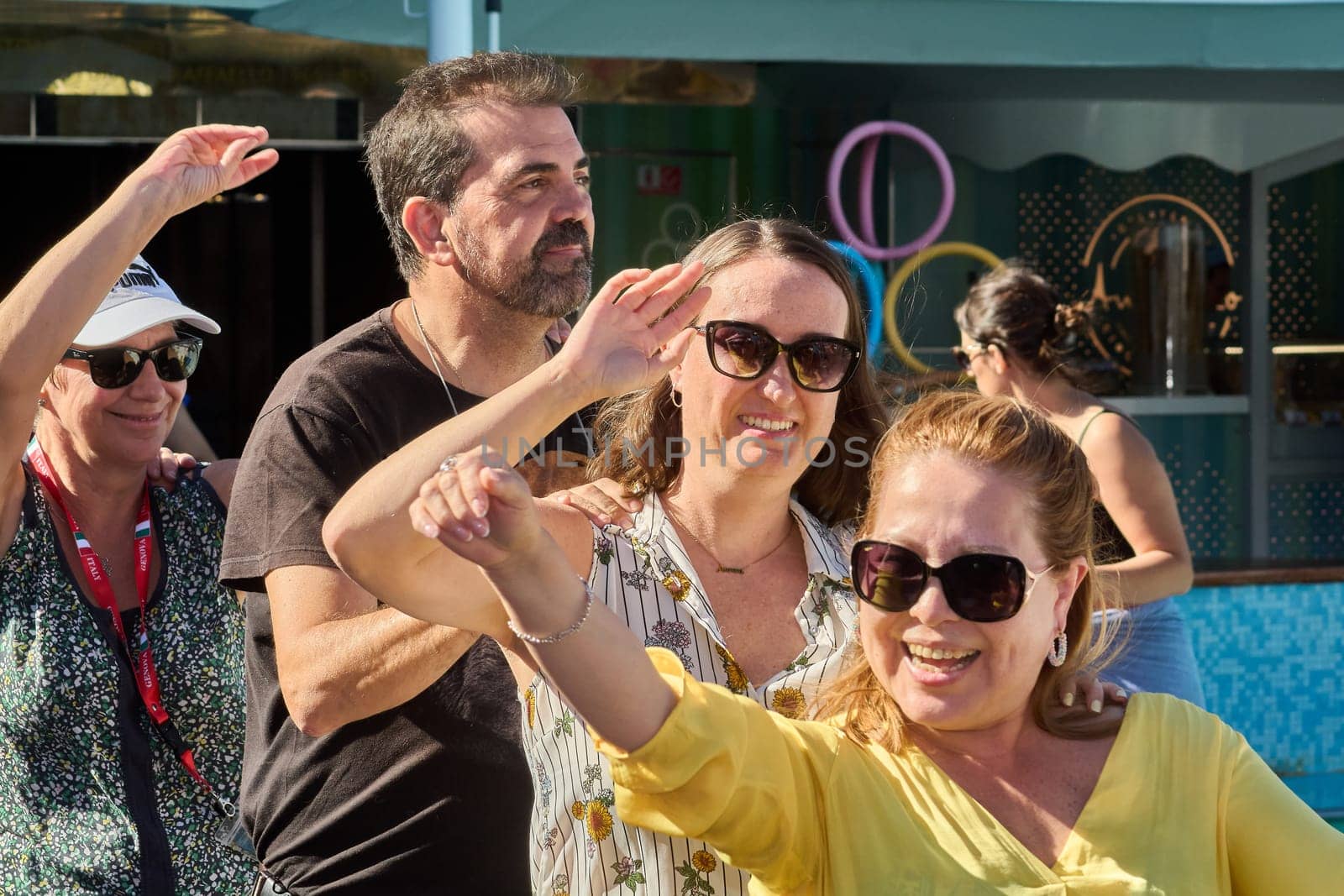 Catania. Italy - March 11, 2025: Vibrant scene featuring a group of participants during an outdoor activity, their enthusiasm and connection shining in the dynamic setting.