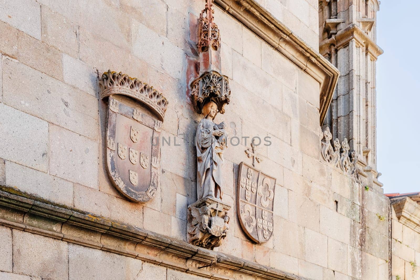 Braga, Portugal - May 26, 2024: Architecture details of typical house in the historic city center on a beautiful spring day