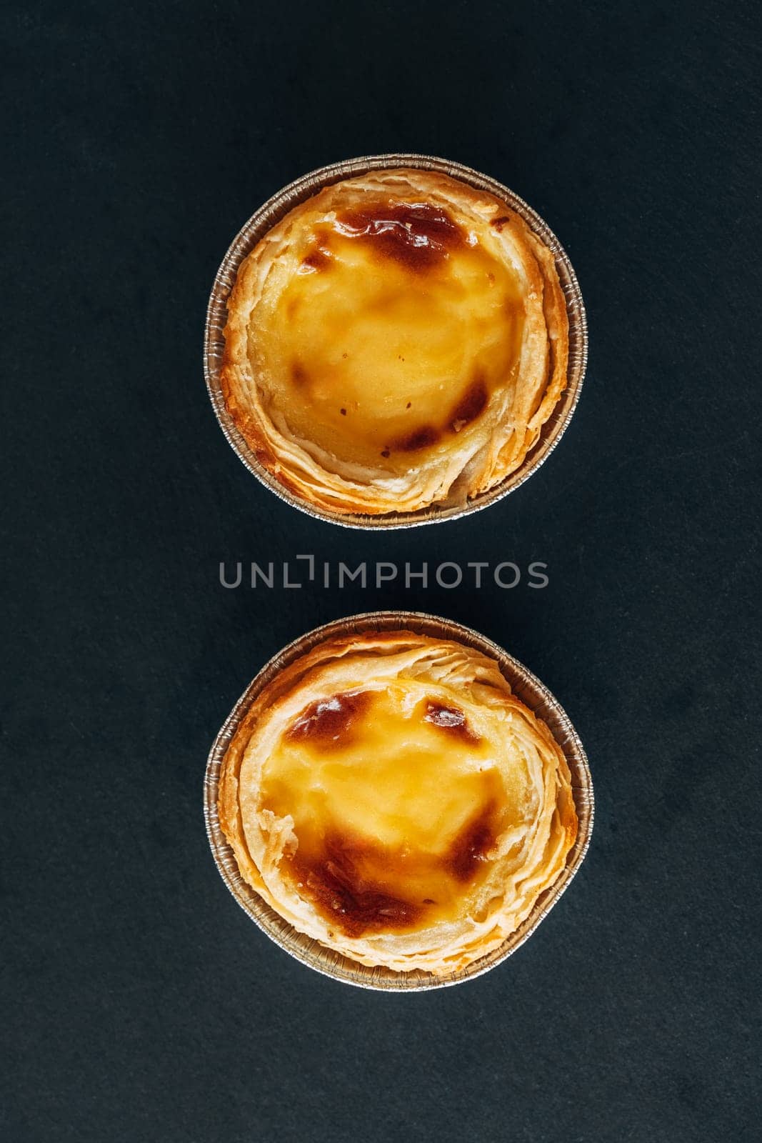 Golden Caramelized Egg Tarts, Traditional Portuguese Dessert