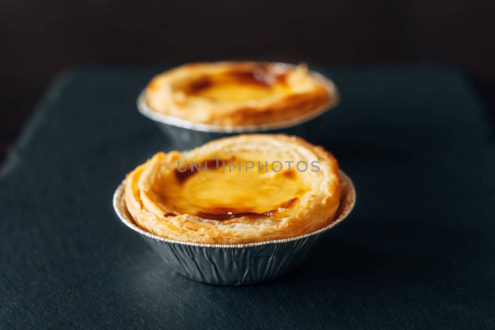 Traditional Portuguese Custard Tart Pastel de Nata.