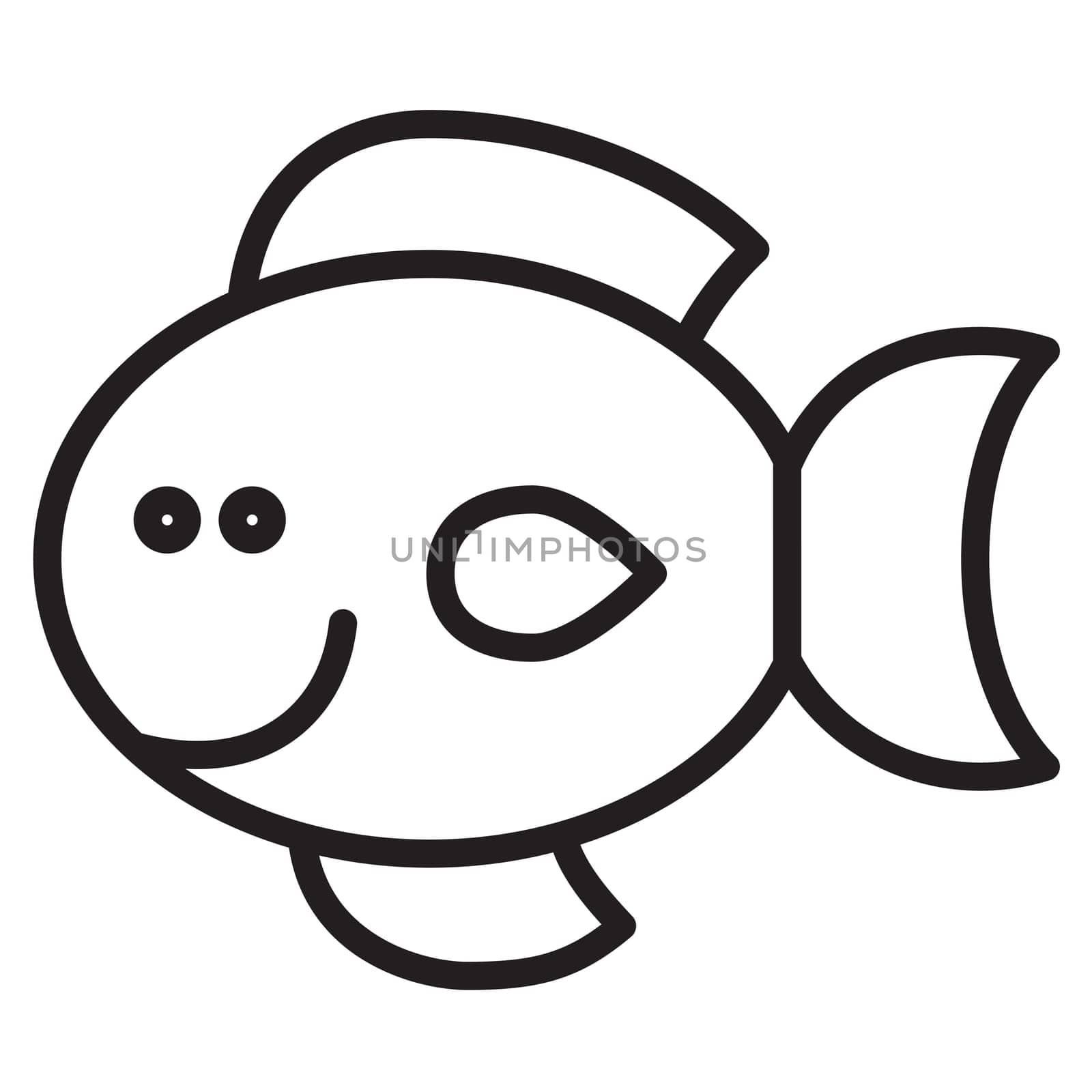 Cute simple black and white fish for logo
