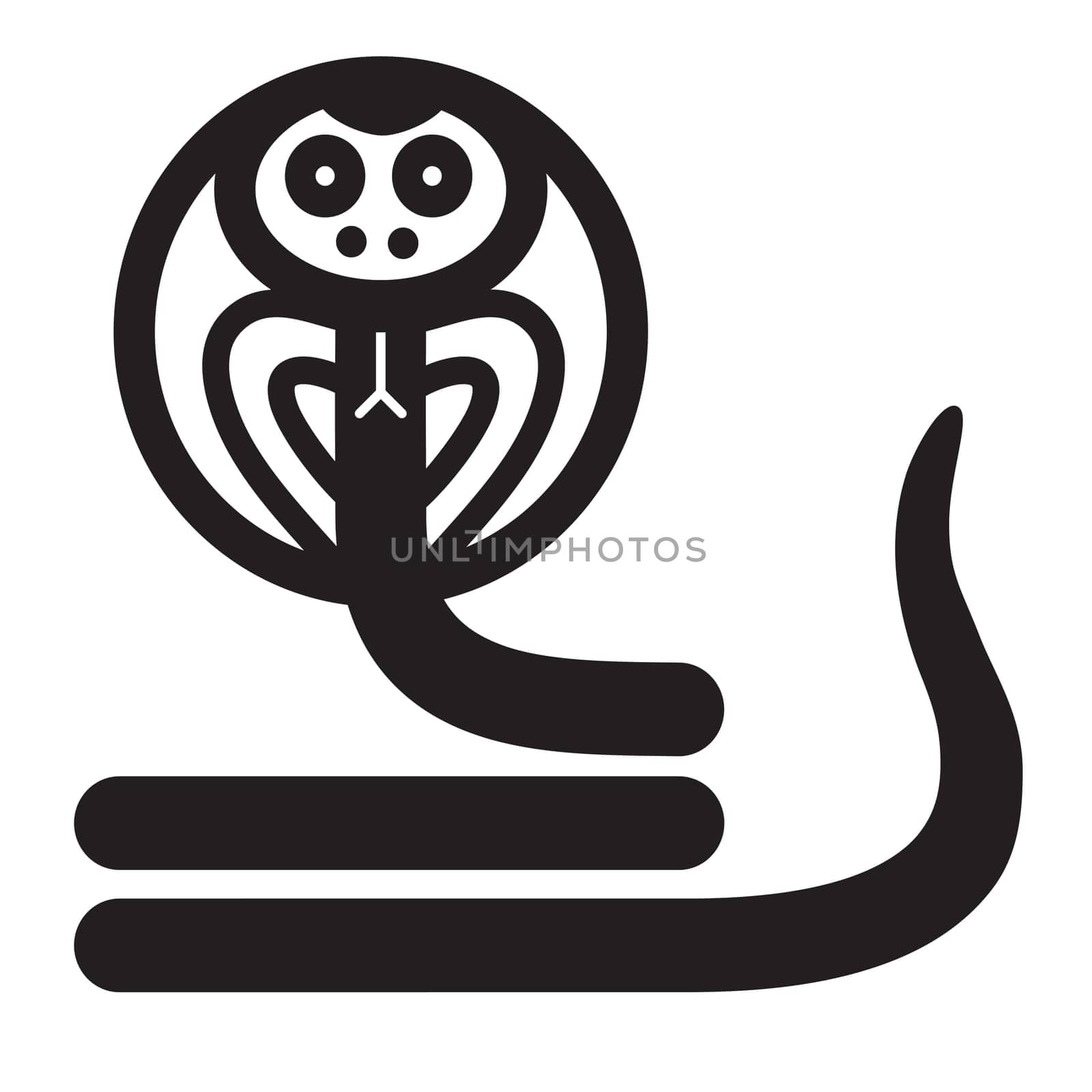Cute simple black and white Cobra for logo