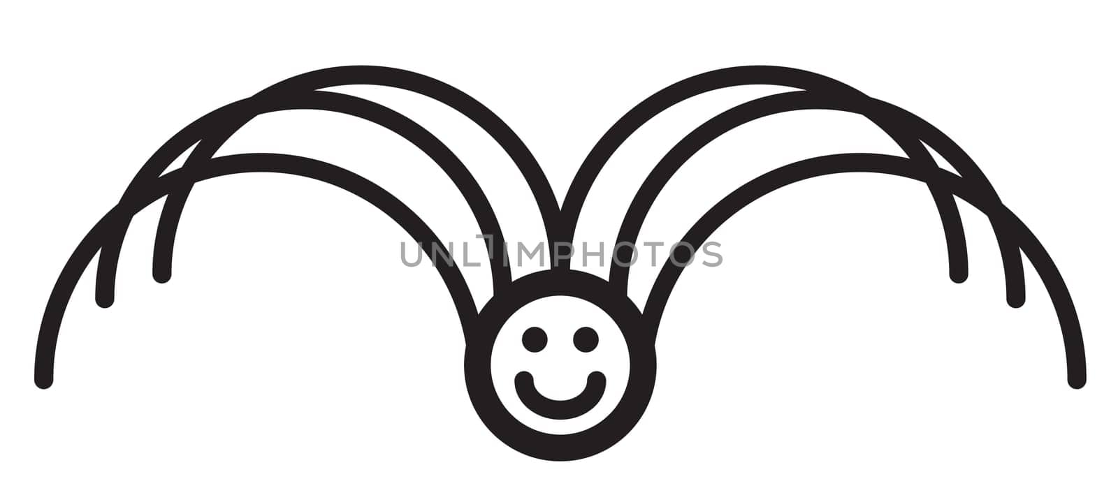 Cute simple black and white spider for icon