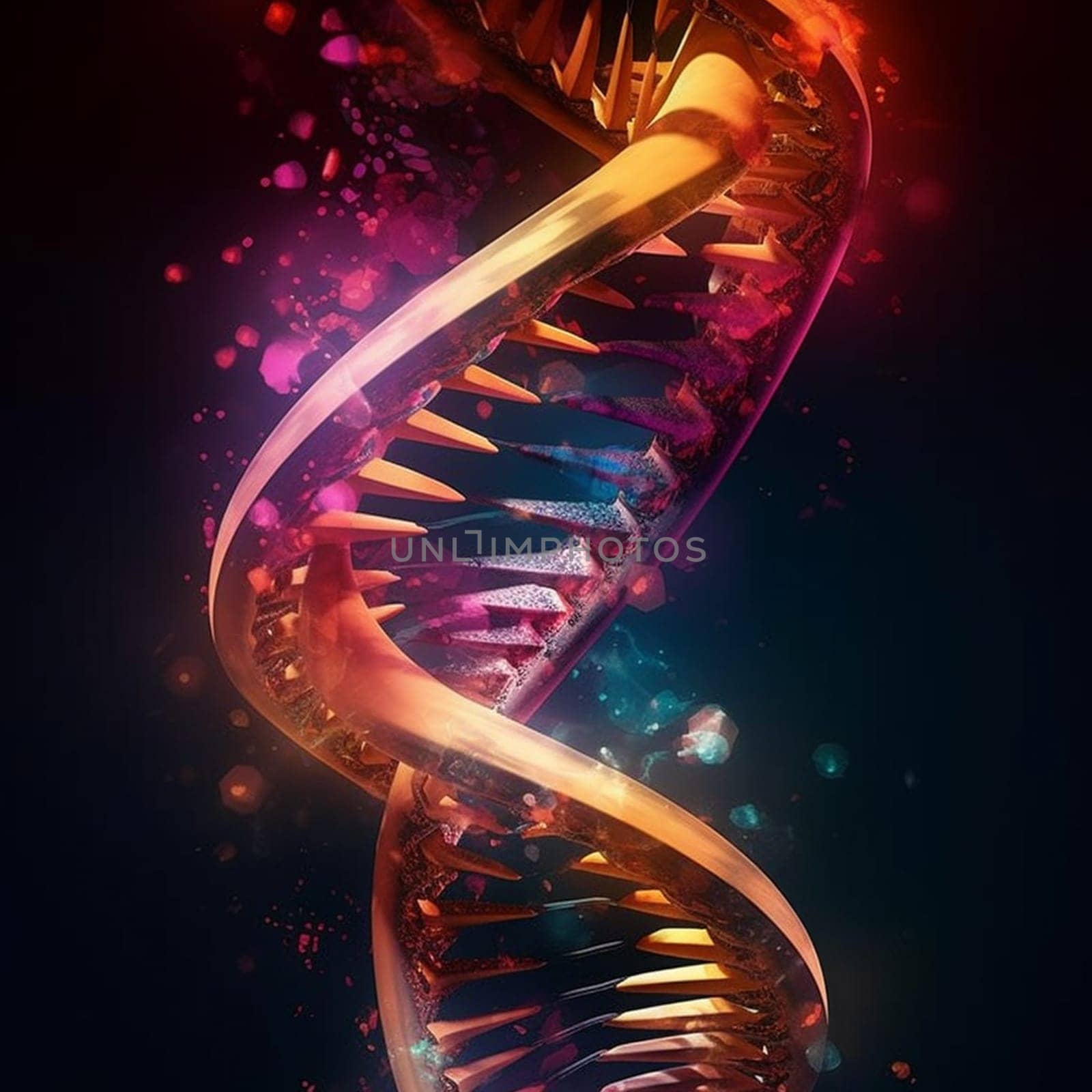 DNA strand, genetic therapy and treatment, biotechnology in mordern medicine, gene-based vaccination health care, generative AI