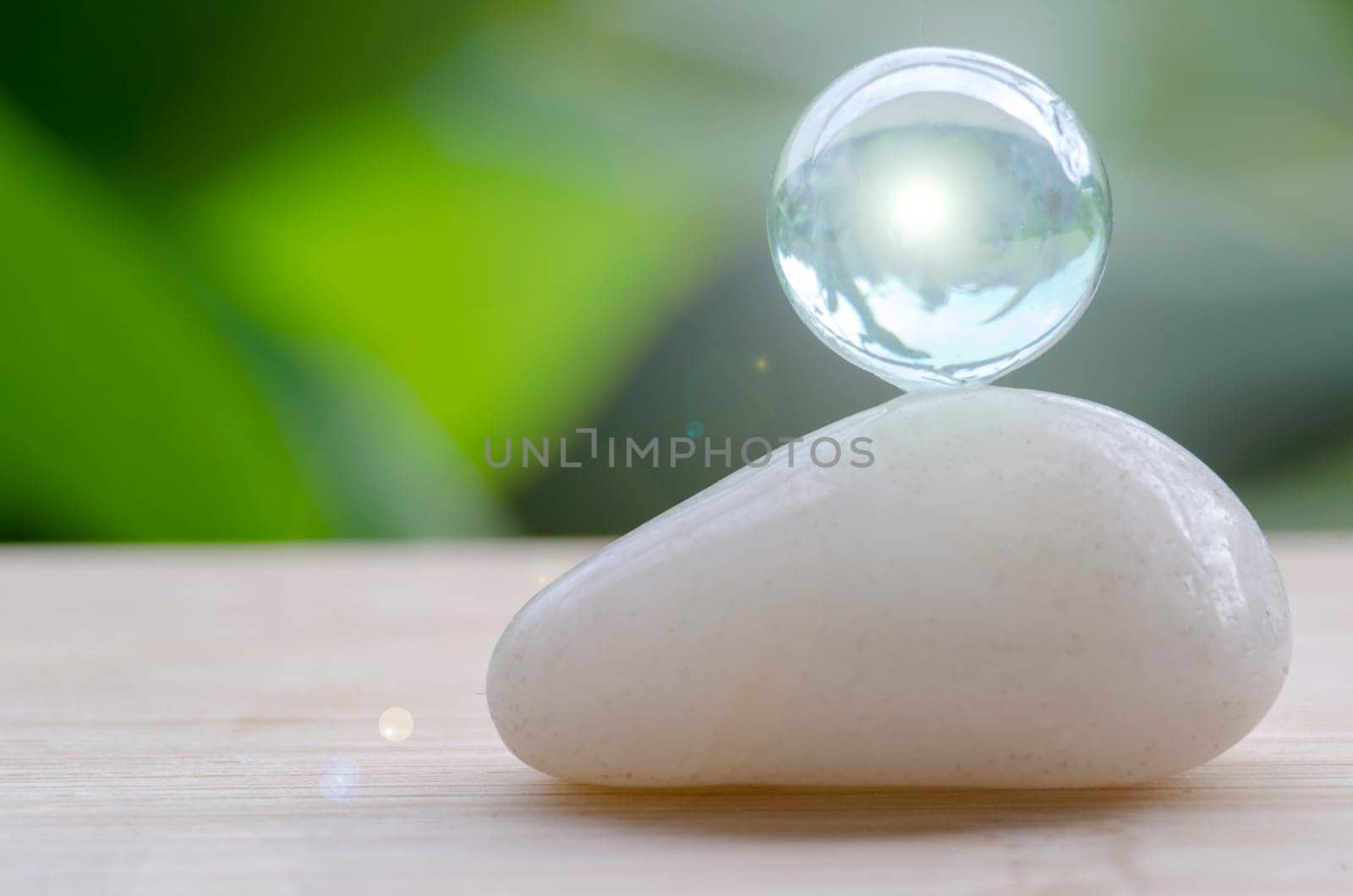 Close up of Zen stone with customizable space for text or message.