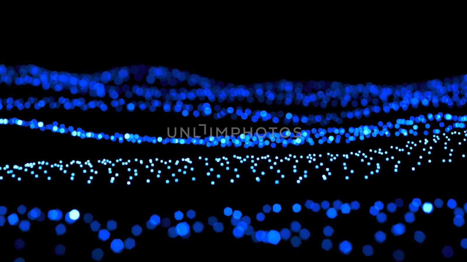 The Blue color digital particles wave flow cyberspace abstract technology