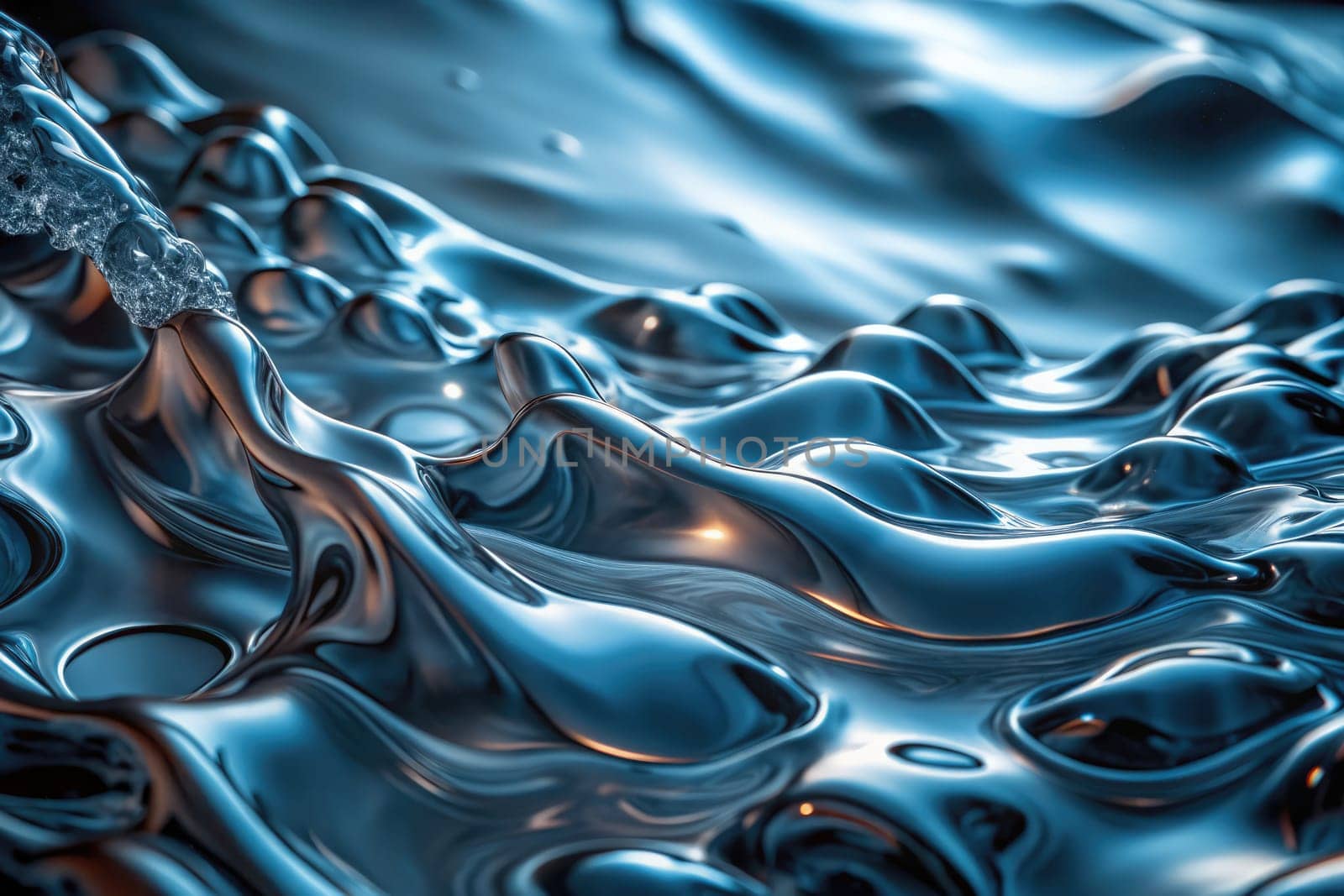 Gentle waves ripple across the surface, reflecting ethereal light as water flows gracefully. The serene movement invites contemplation, capturing the beauty of natures fluid artistry.