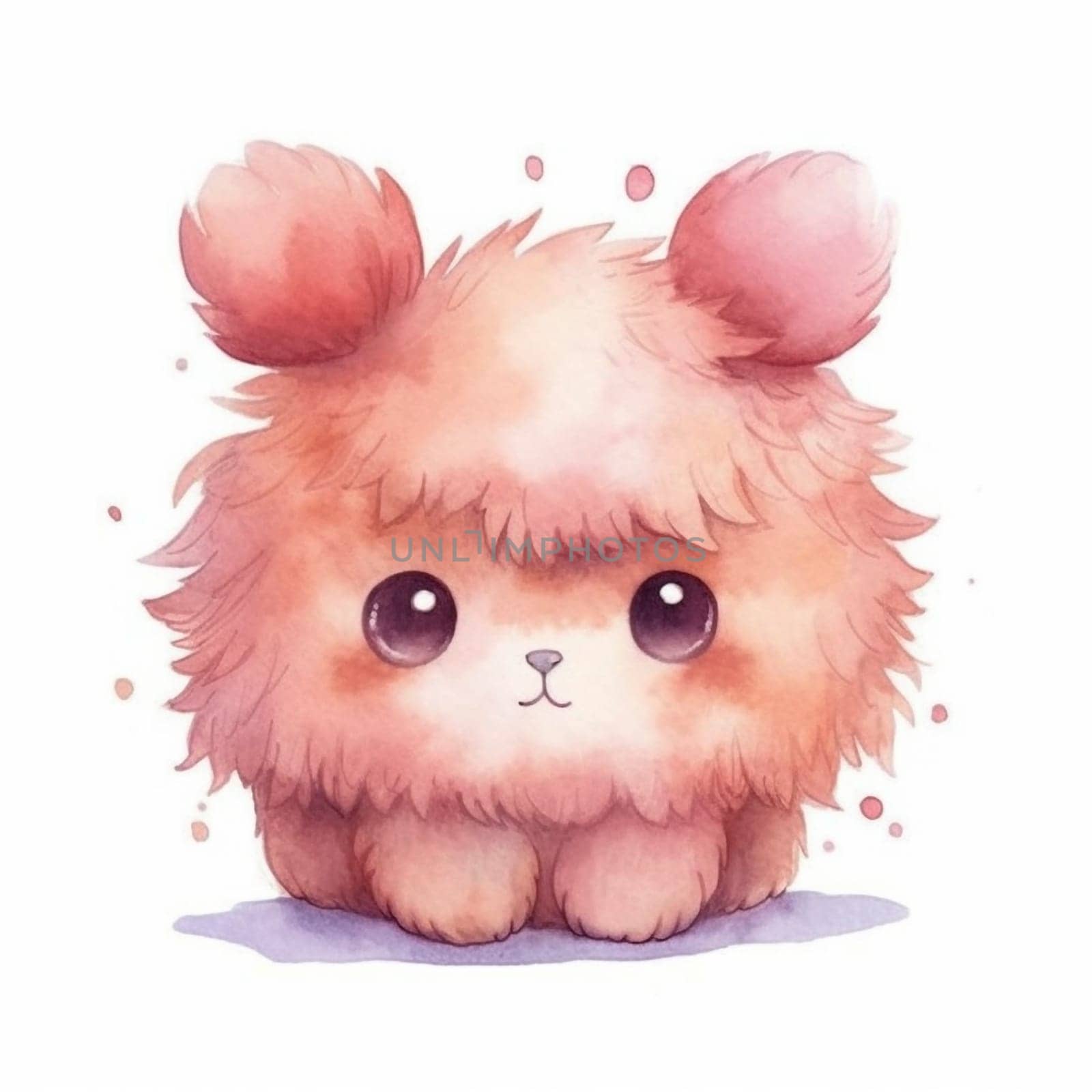 Cute kawaii animal cartoon character isolated on the white background, created with generative AI