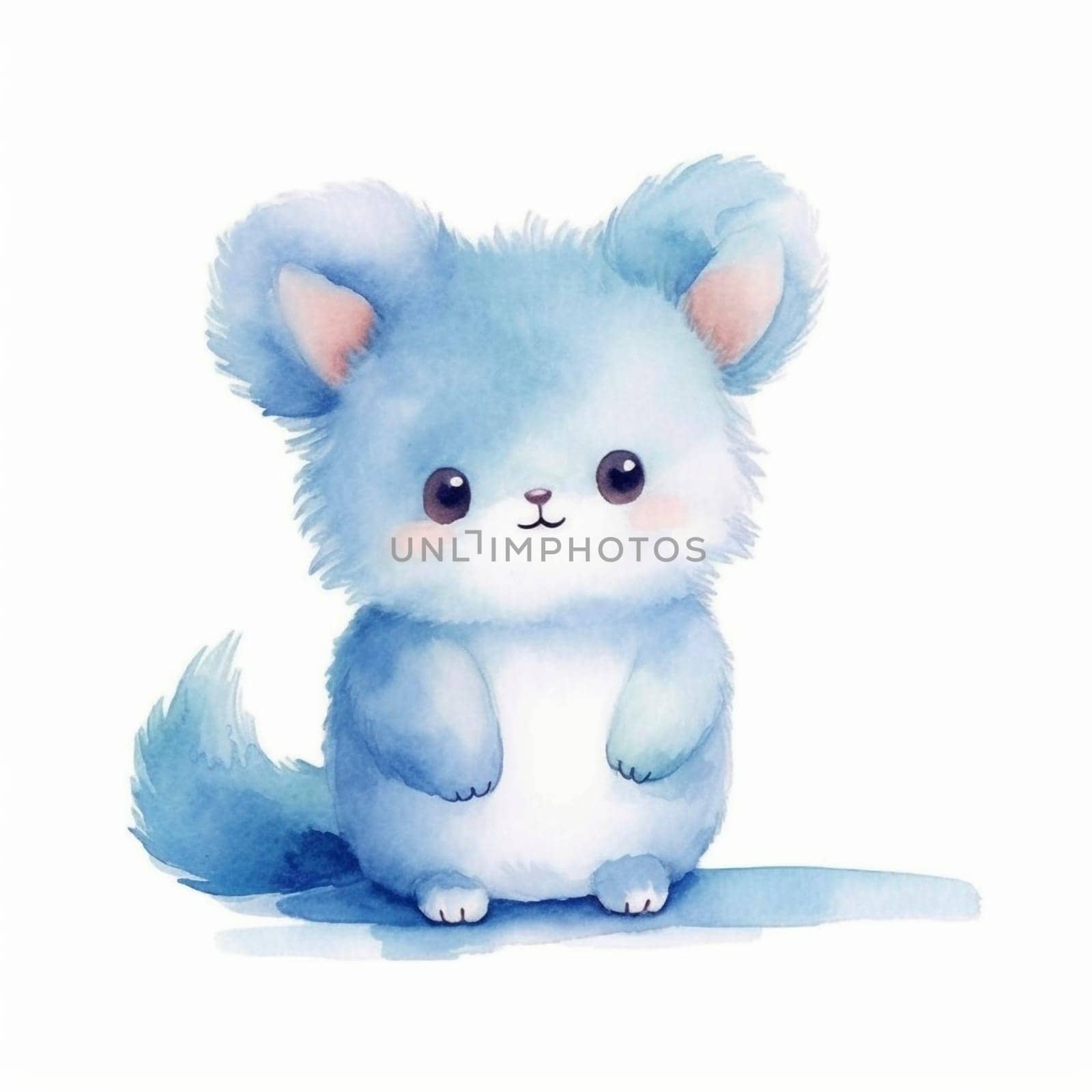 Cute kawaii animal cartoon character isolated on the white background, created with generative AI