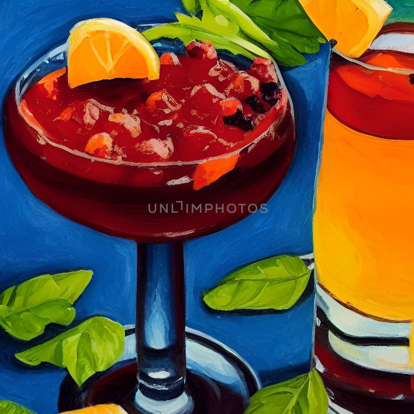 aperitif cocktail cocktails drink juice glass art abstract generated ai alt illustration painting . High quality 3d illustration